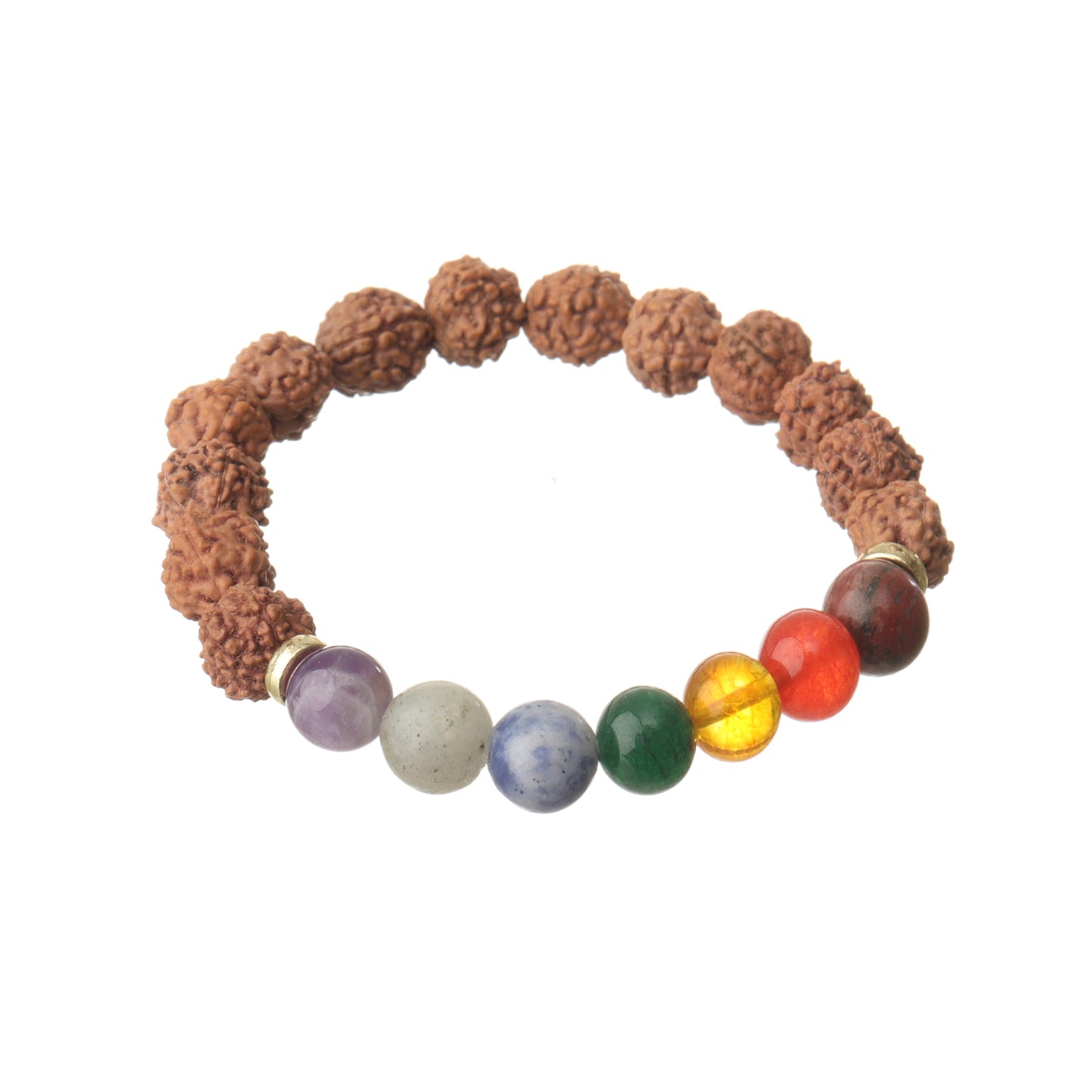 5 Mukhi Certified Rudraksha 7 Chakra Natural Stone Bracelet