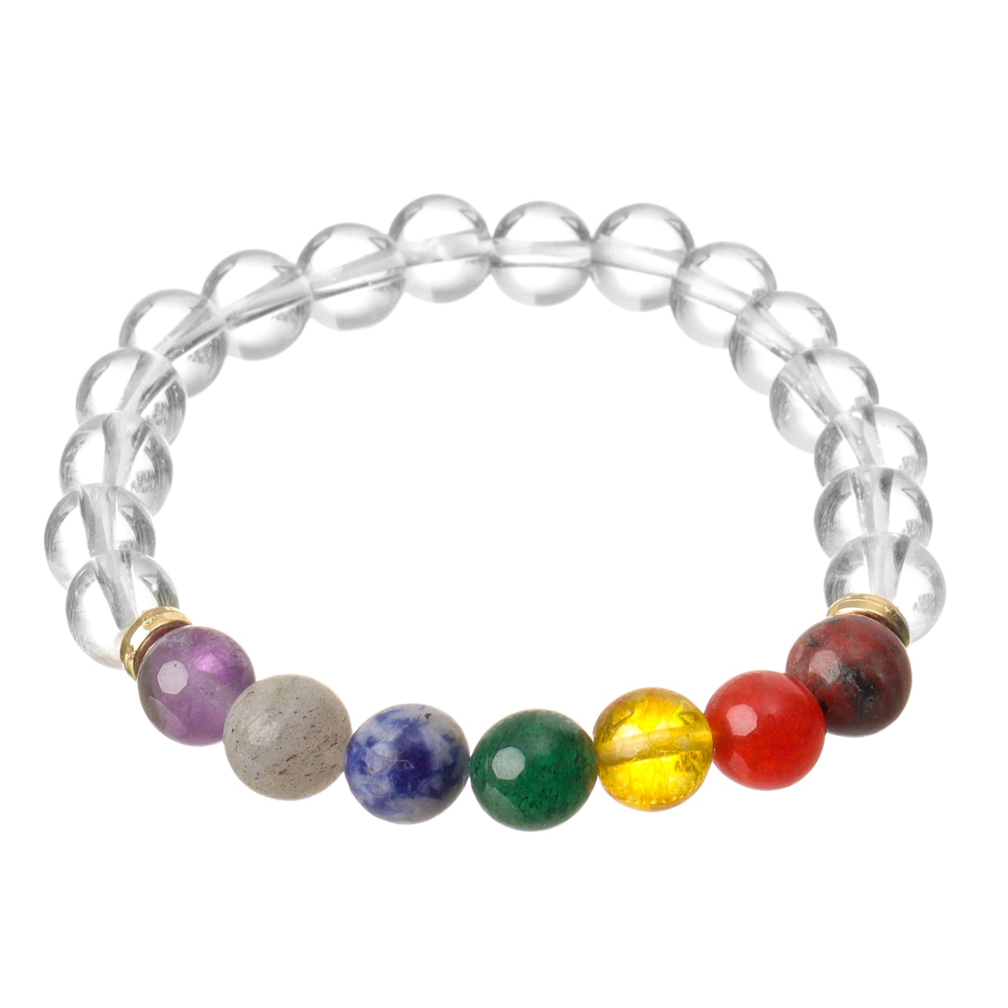 7 Chakra Clear Quartz Natural Stone Bracelet