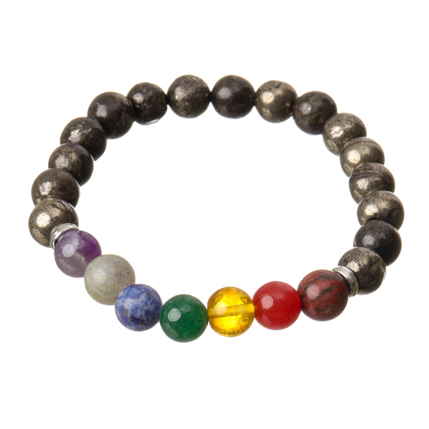 7 Chakra Money Magnet Pyrite Natural Stone Bracelet