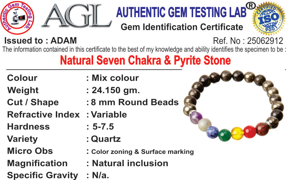 7 Chakra Money Magnet Pyrite Natural Stone Bracelet