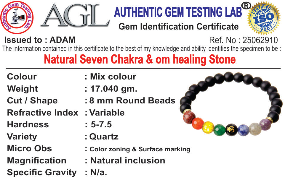 7 Chakra Om Healing Natural Stone Bracelet