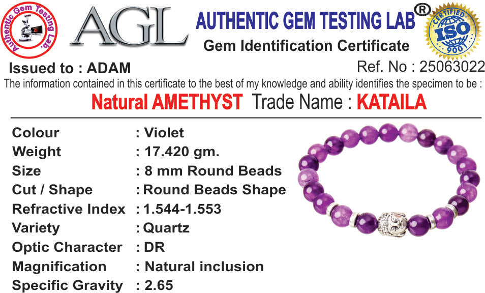 Amethyst Natural Stone Buddha Bracelet