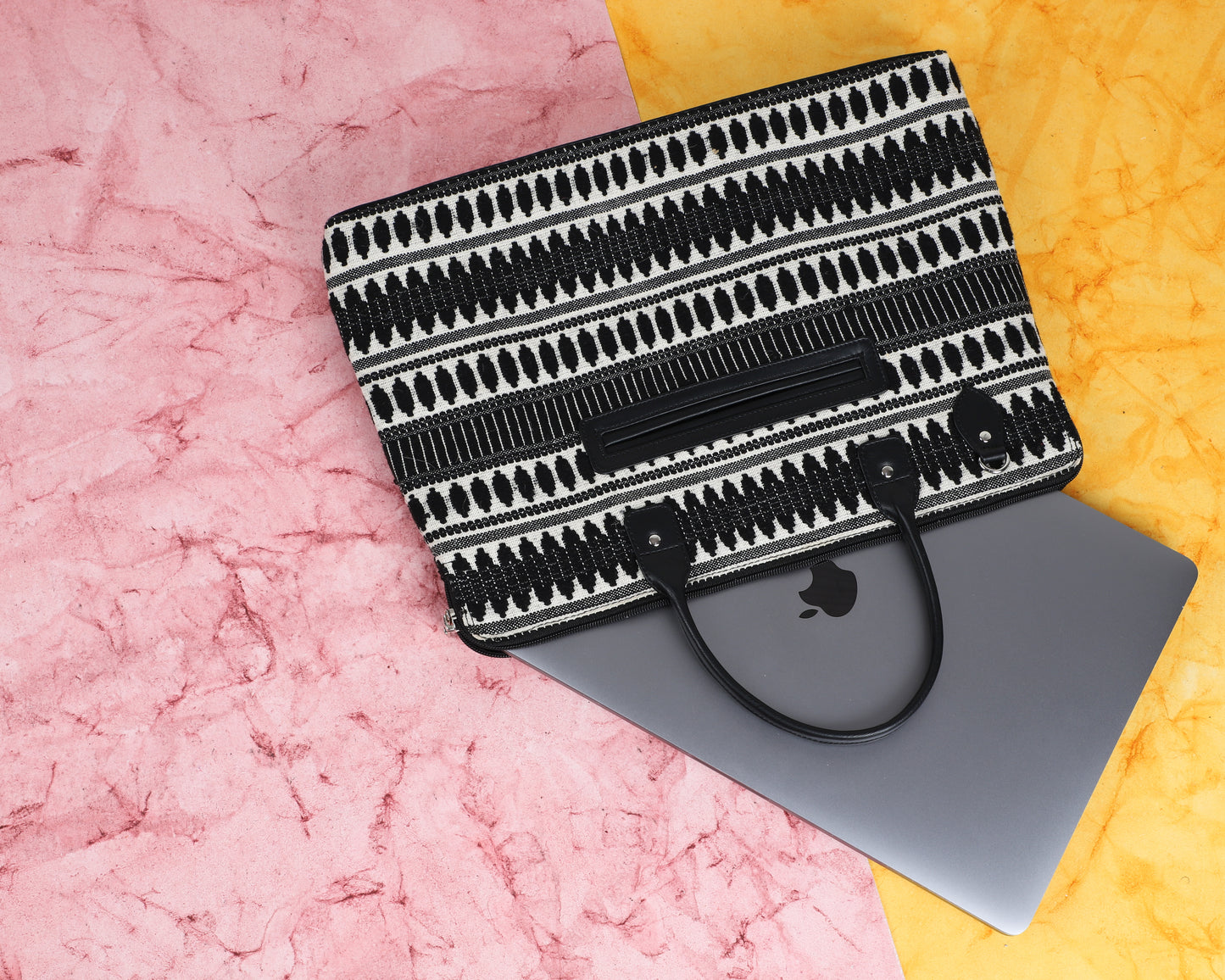 Laptop Bag for Women for 15.6 inch Laptop (Black & White Capsule)