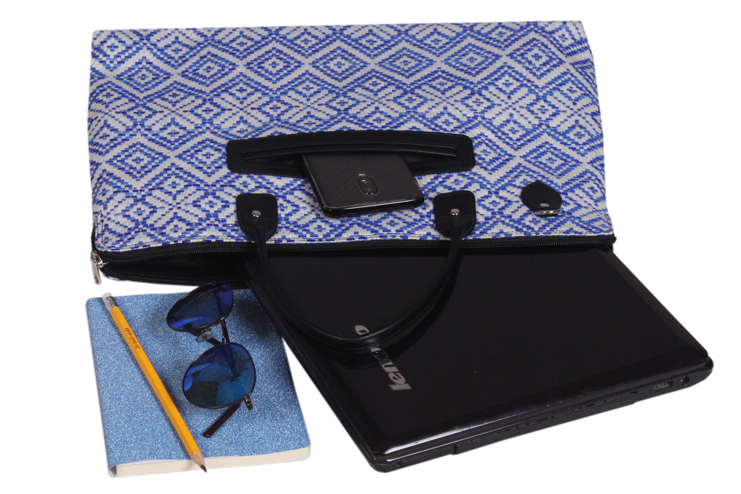 Laptop Bag for Women for 15.6 inch Laptop (Blue Diamond)
