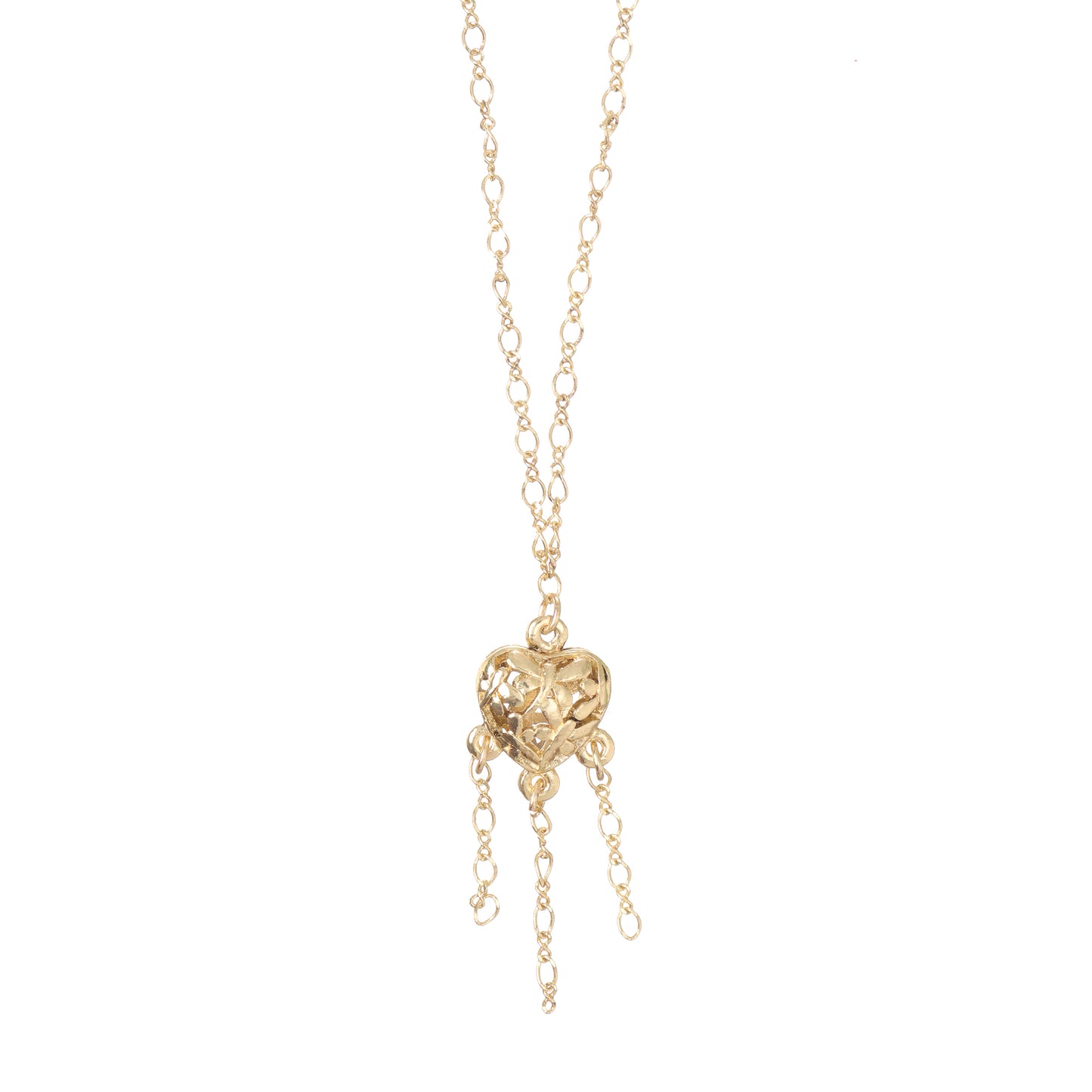 Butterfly Heart Gold Pendant Choker Necklace