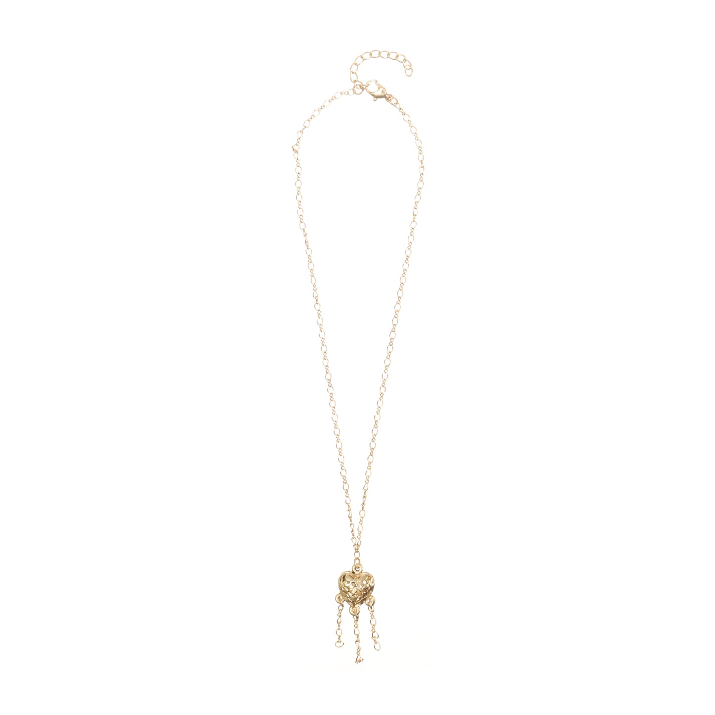 Butterfly Heart Gold Pendant Choker Necklace