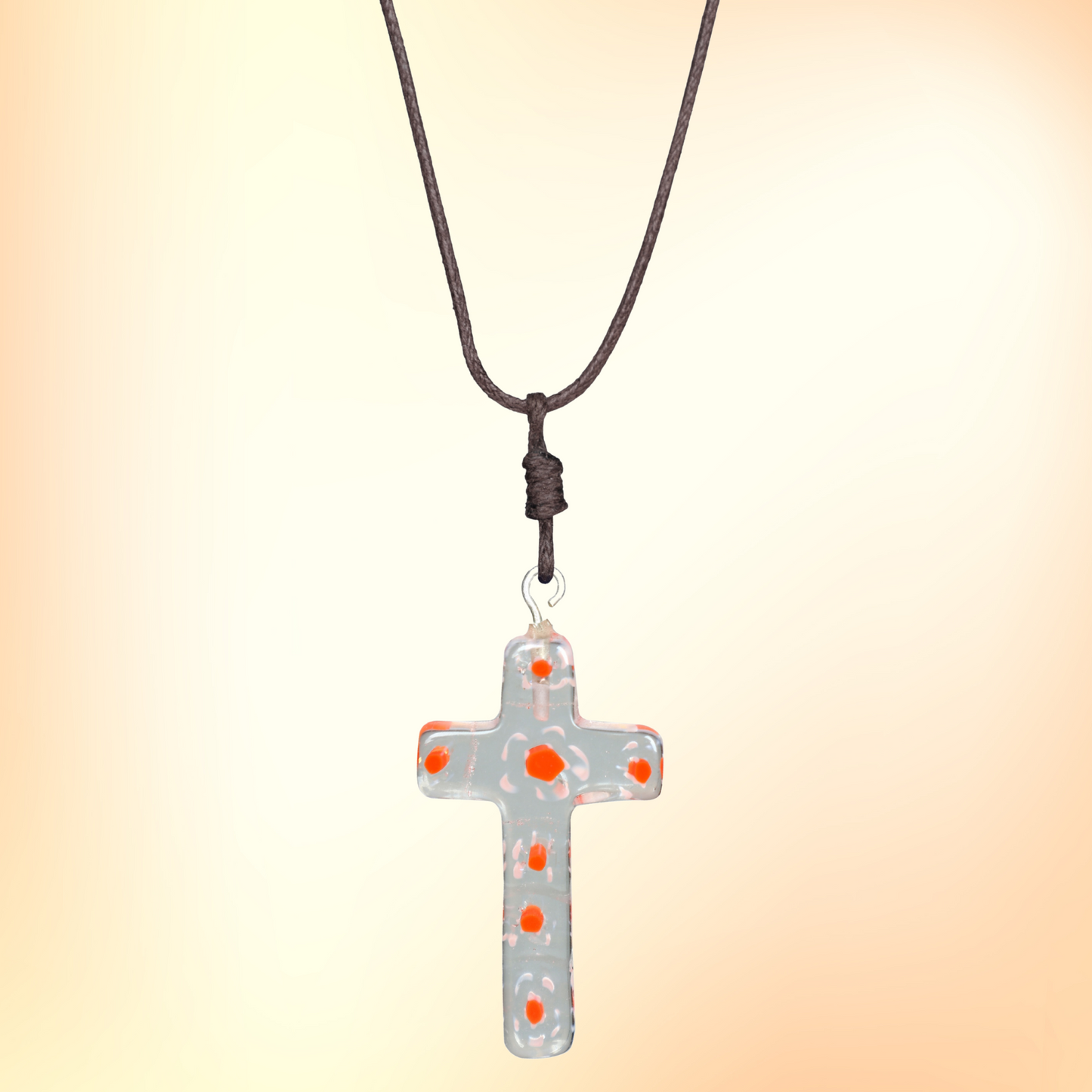 Choker Necklace with Floral Cross Pendant