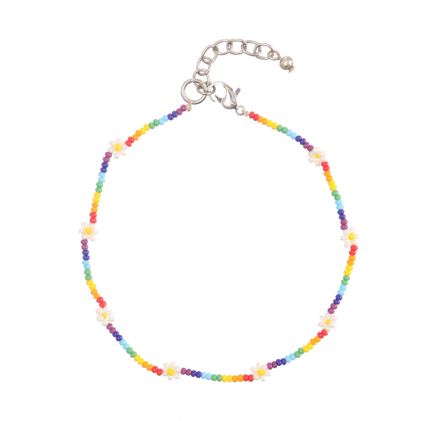 Daisy Beaded Anklet Set of 4