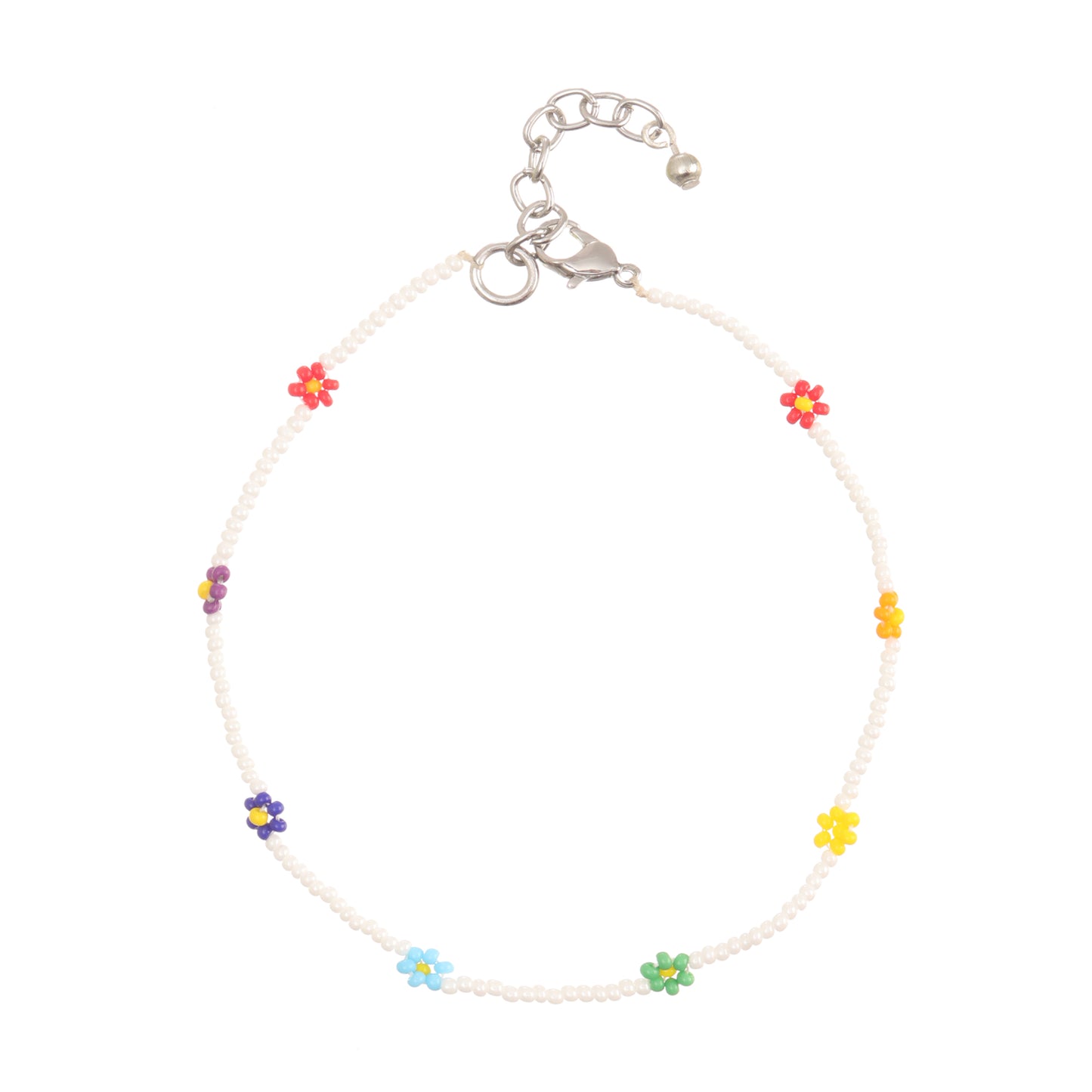 Daisy Beaded Anklet Set of 4