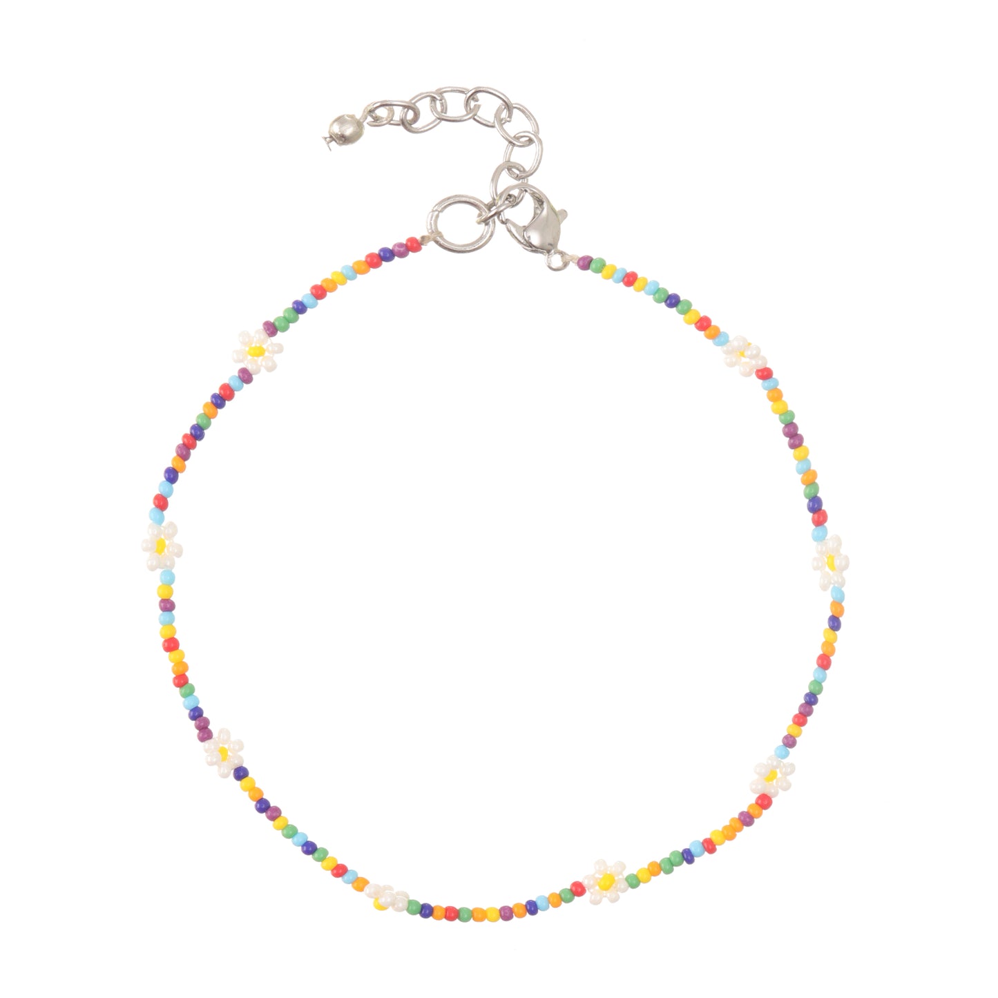 Daisy Beaded Anklet Set of 4