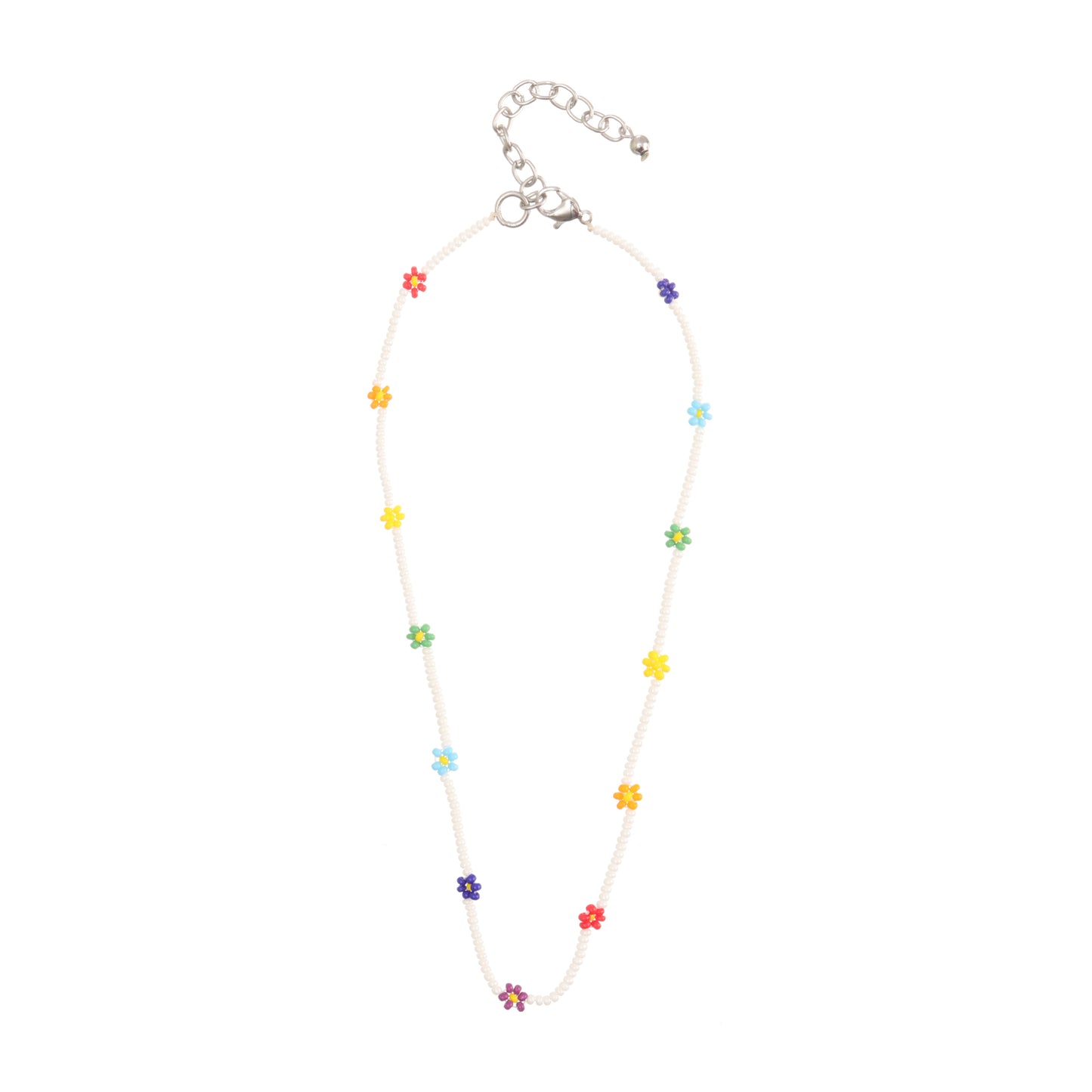 Daisy Beaded Choker Necklace Set of 4