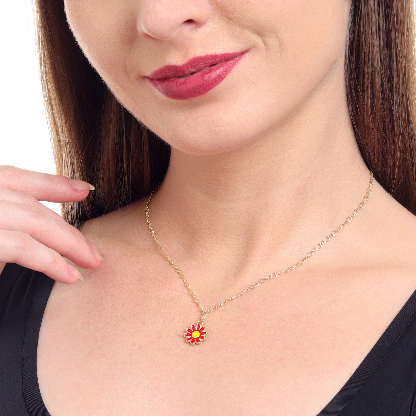 Daisy Charm Gold Choker Necklace