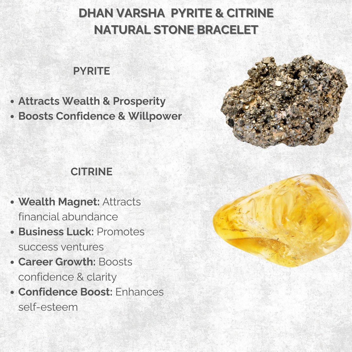 Dhan Varsha Pyrite & Citrine Natural Stone Bracelet