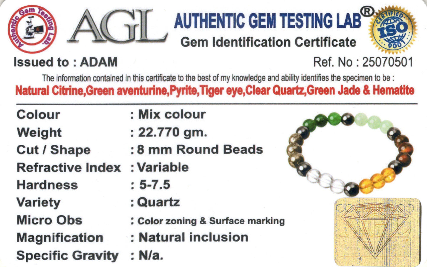 Dhan Yog Money Magnet Natural Stone Bracelet