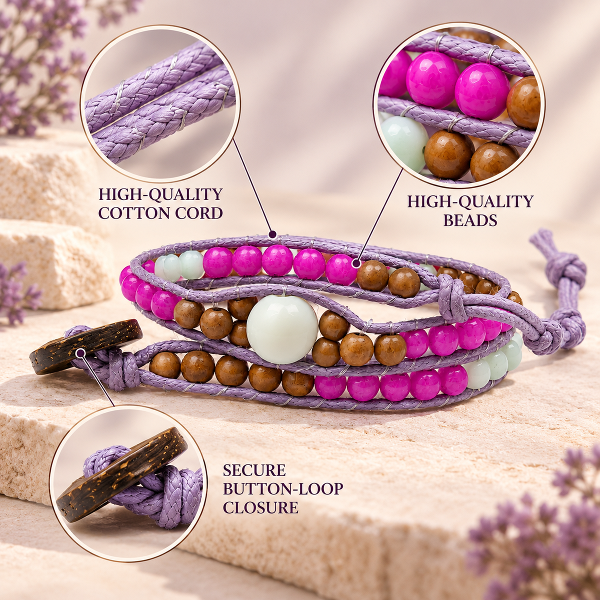 Double Wrap Beaded Bracelet