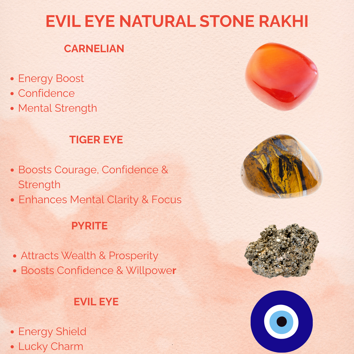 Evil Eye Natural Stone Rakhi