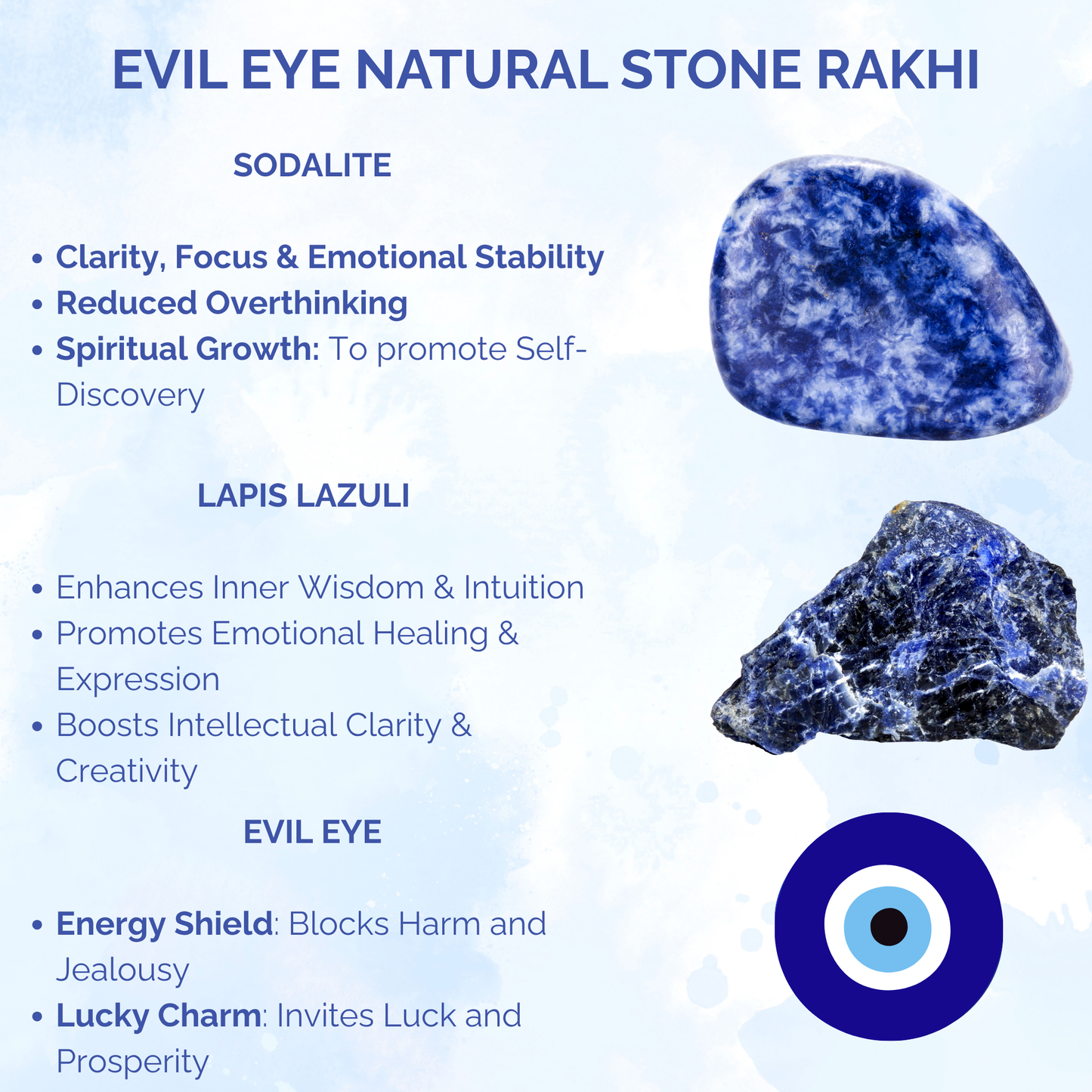 Evil Eye Natural Stone Rakhi