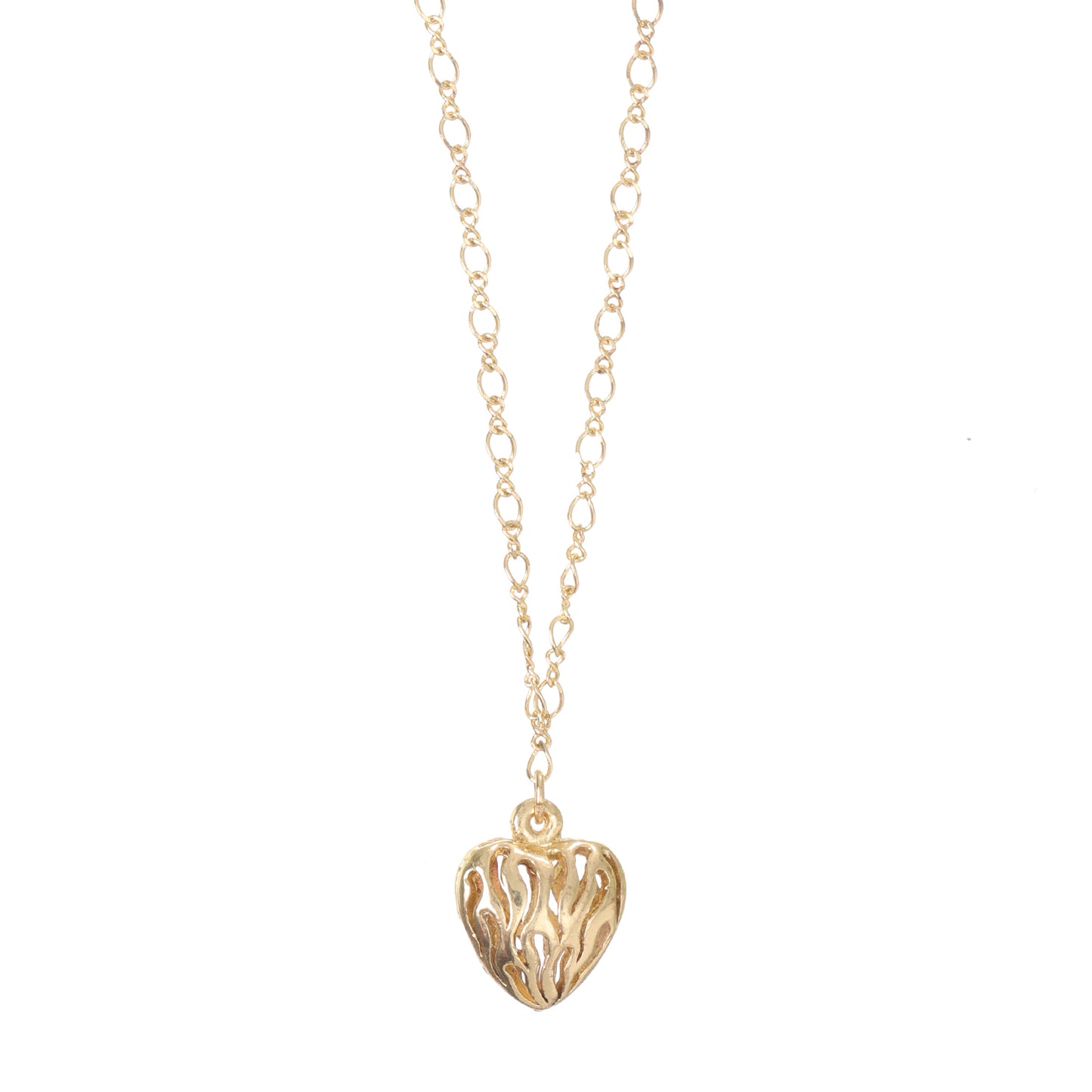 Flaming Heart Gold Pendant Choker Necklace