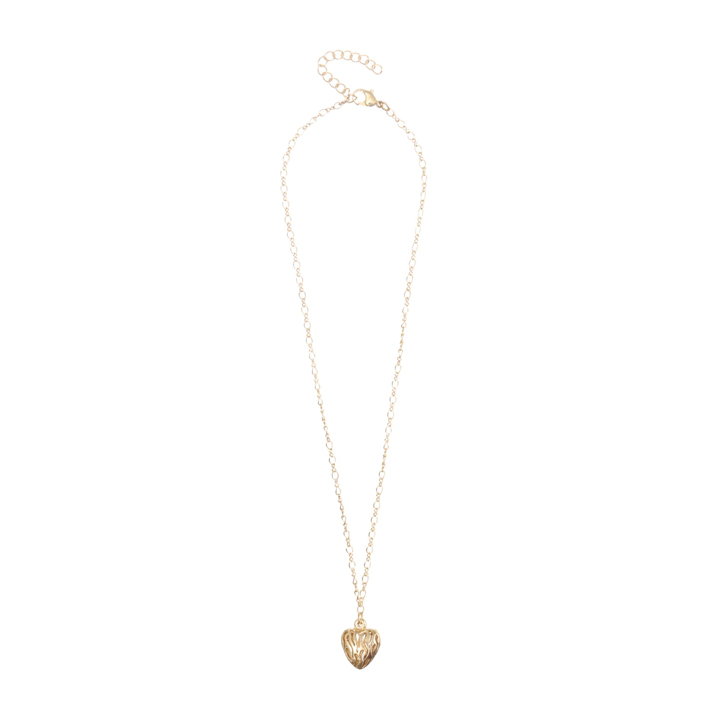 Flaming Heart Gold Pendant Choker Necklace