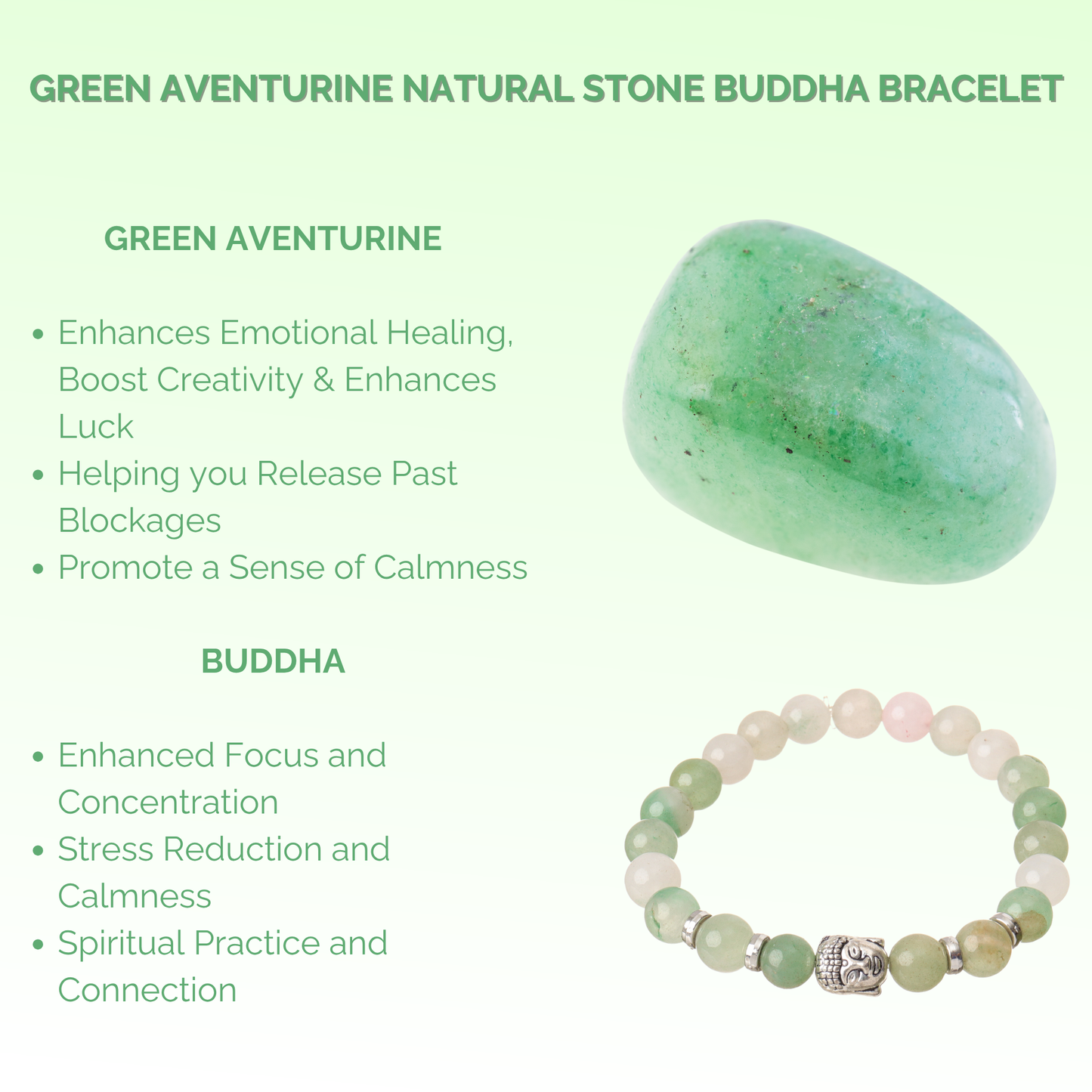 Green Aventurine Natural Stone Buddha Bracelet