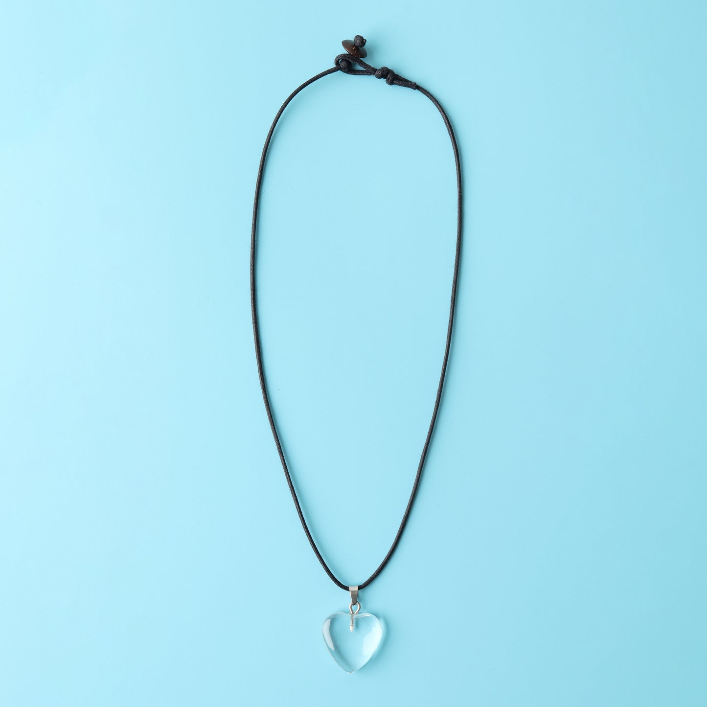 Glass Heart Pendant Choker Necklace