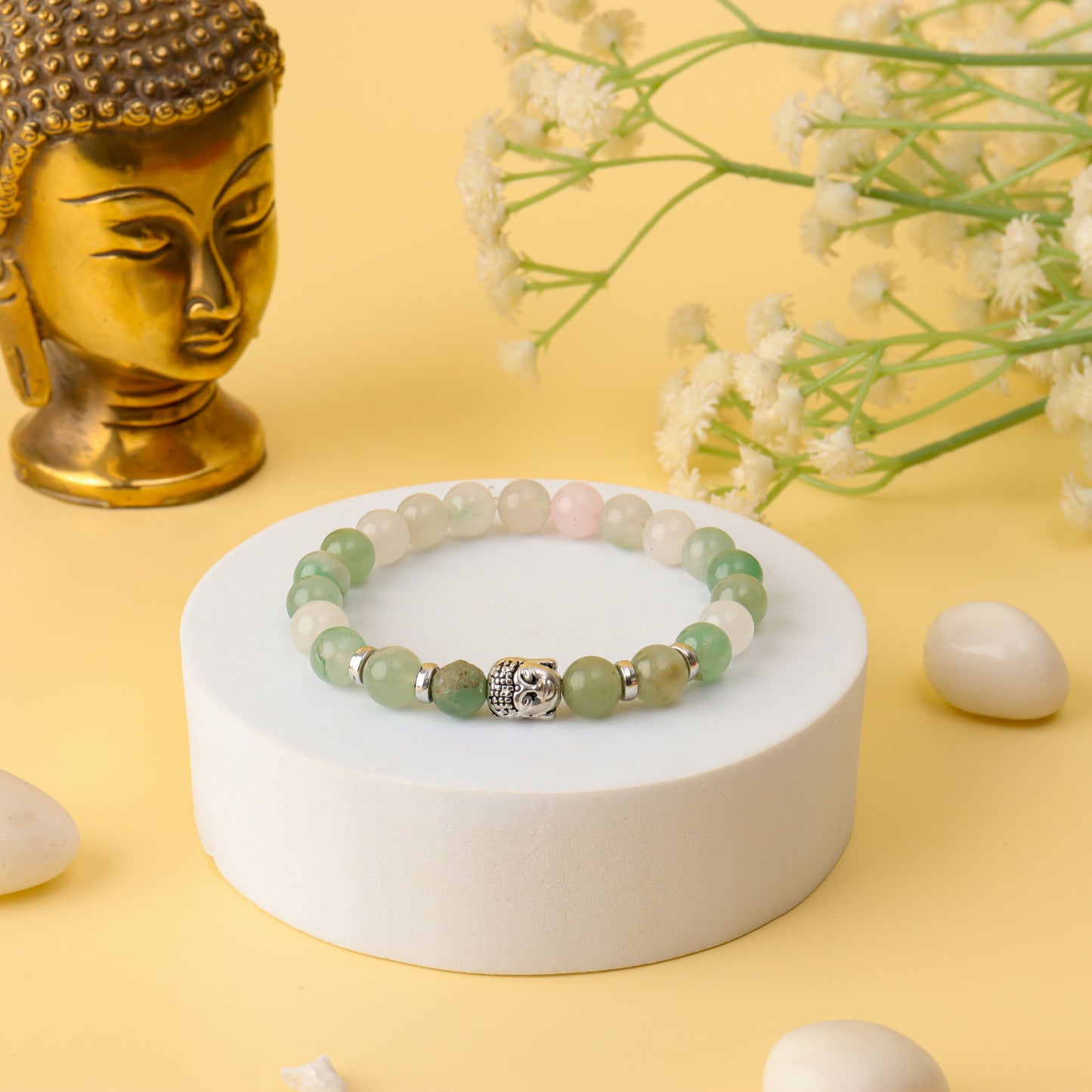 Green Aventurine Natural Stone Buddha Bracelet