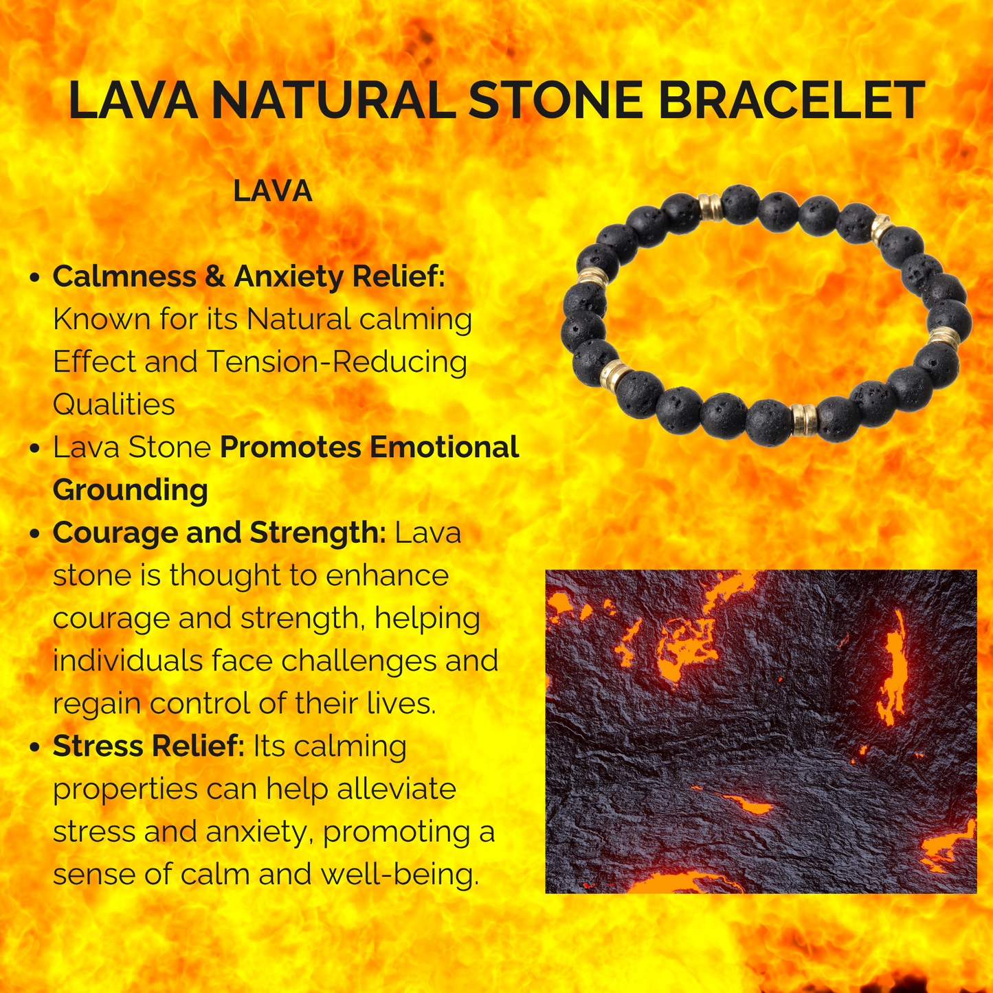 Lava Natural Stone Bracelet