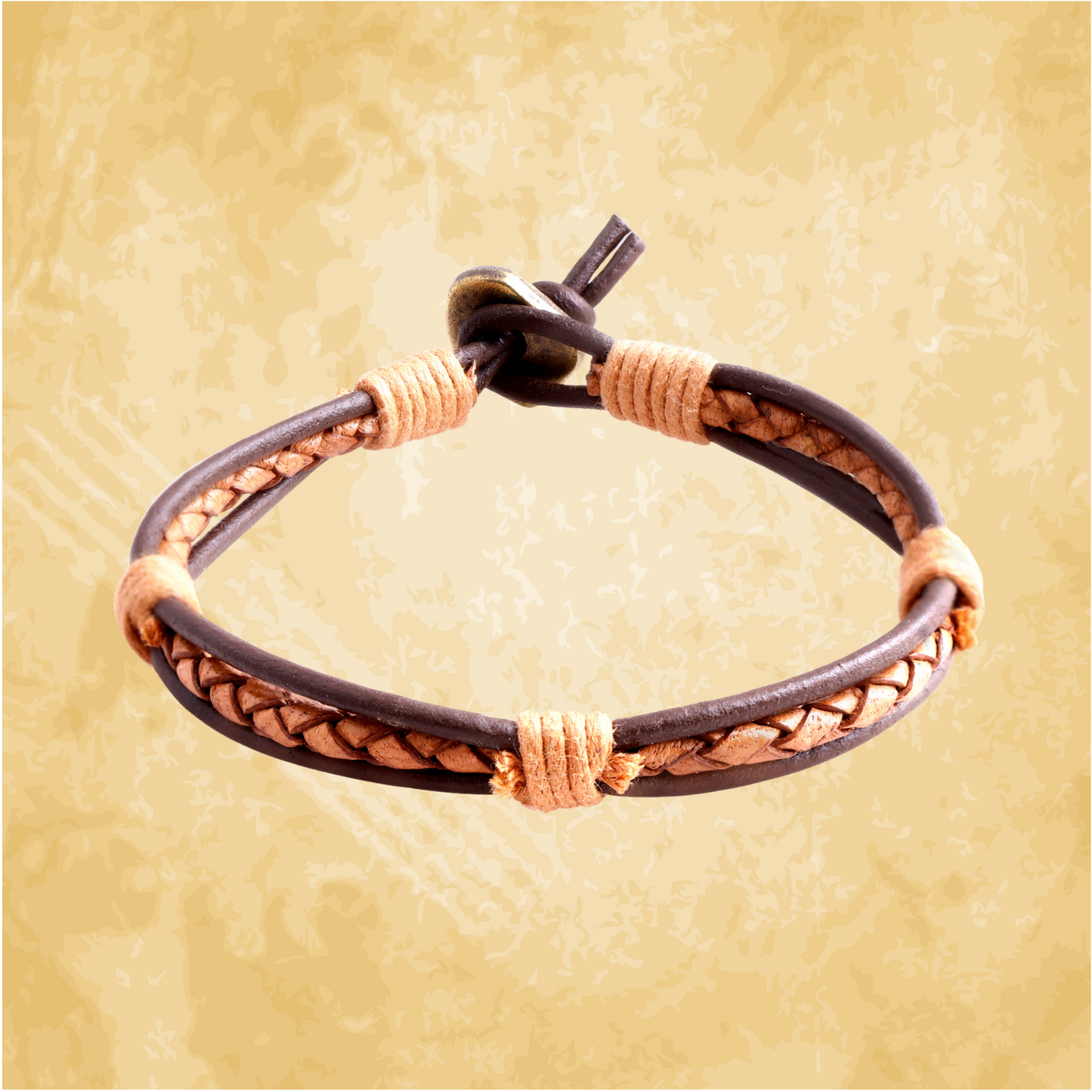 Malaga Men’s Braided Leather Bracelet