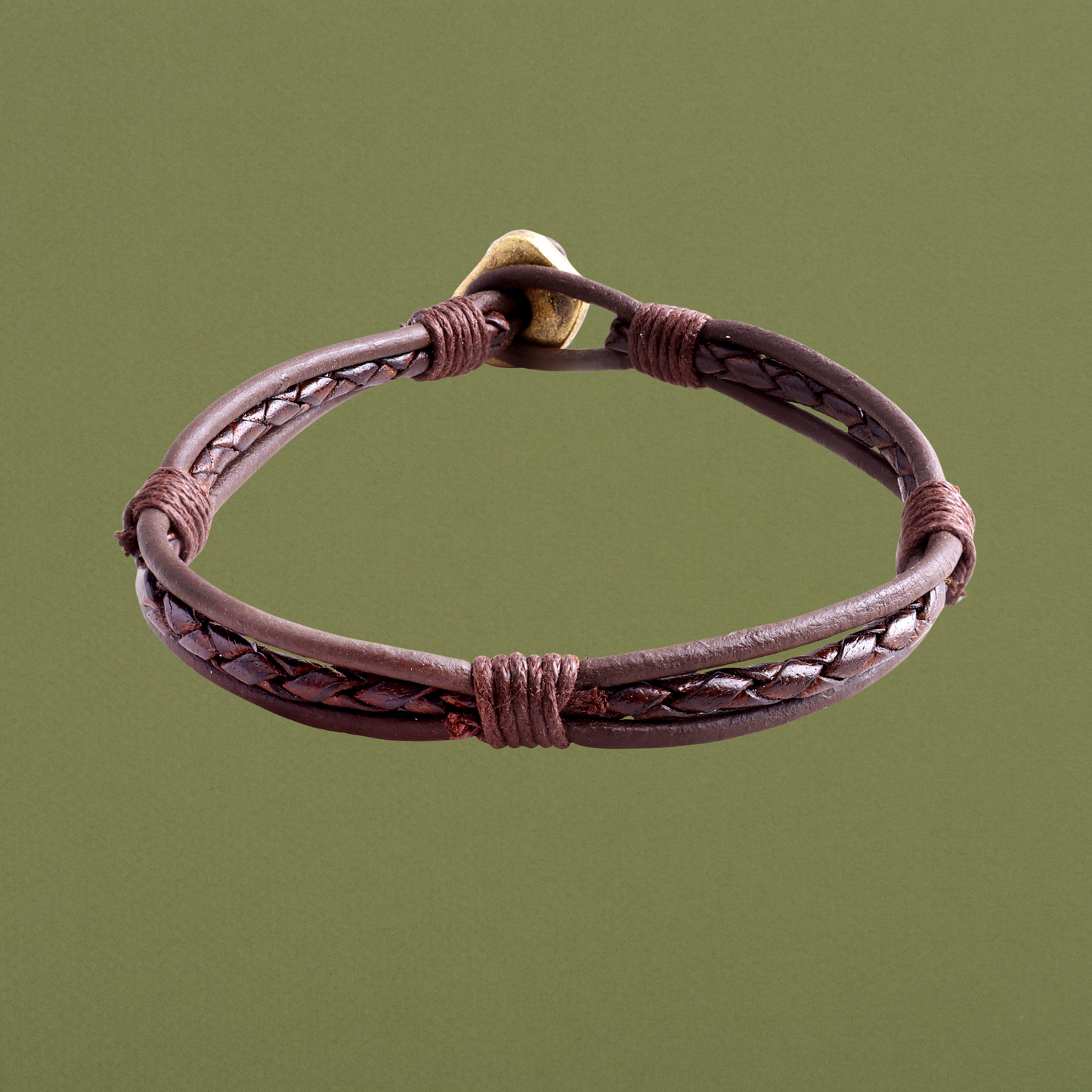 Marbella Men’s Braided Leather Bracelet