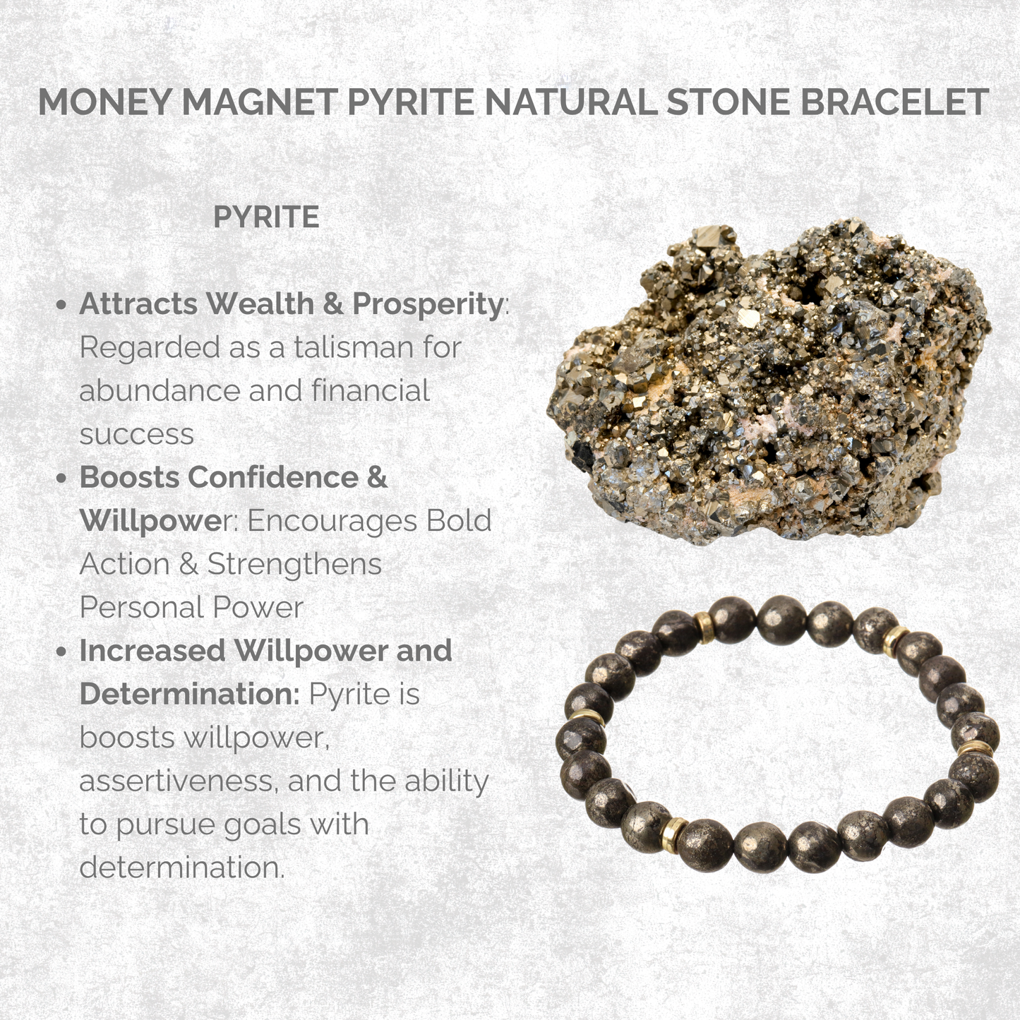 Money Magnet Pyrite Natural Stone Bracelet