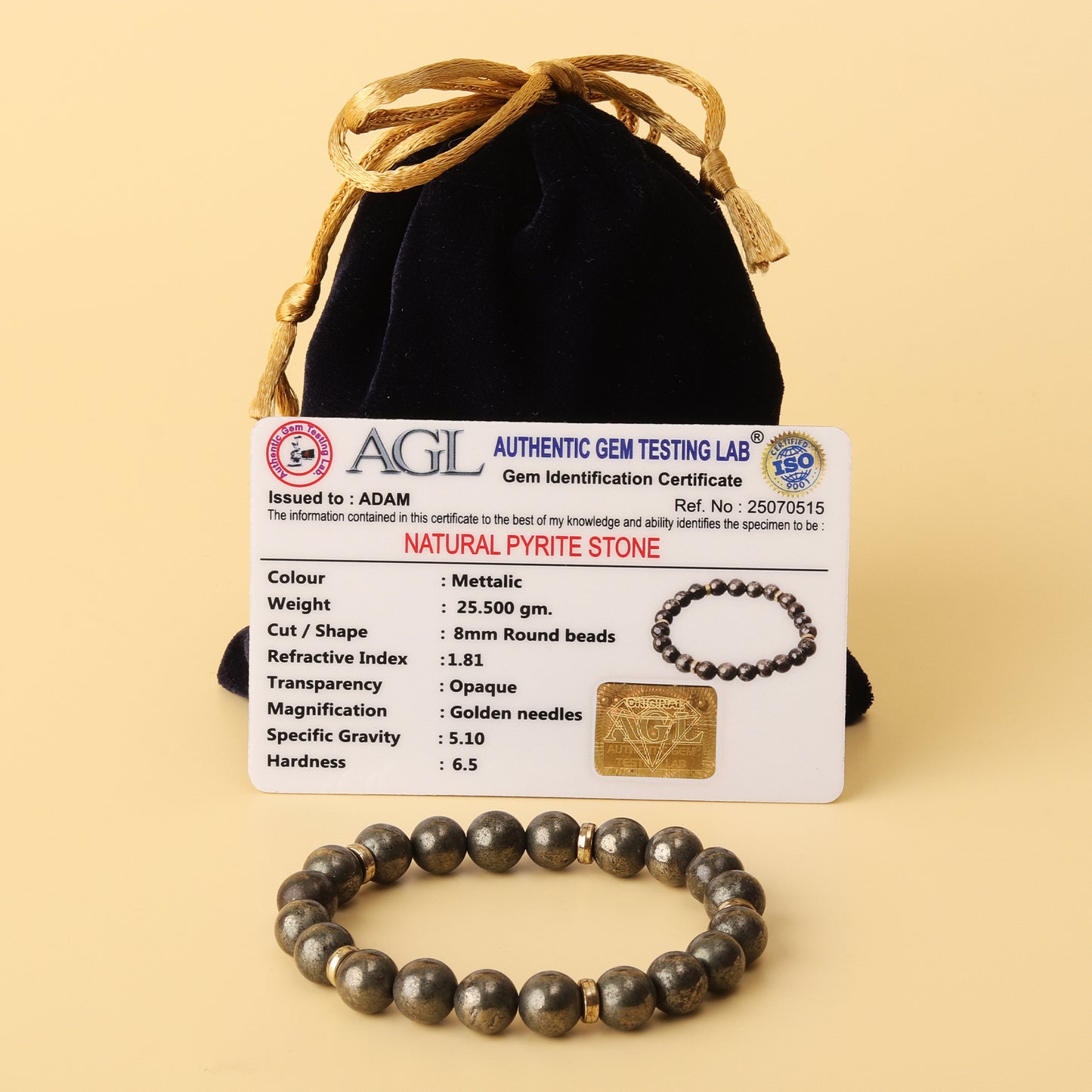 Money Magnet Pyrite Natural Stone Bracelet
