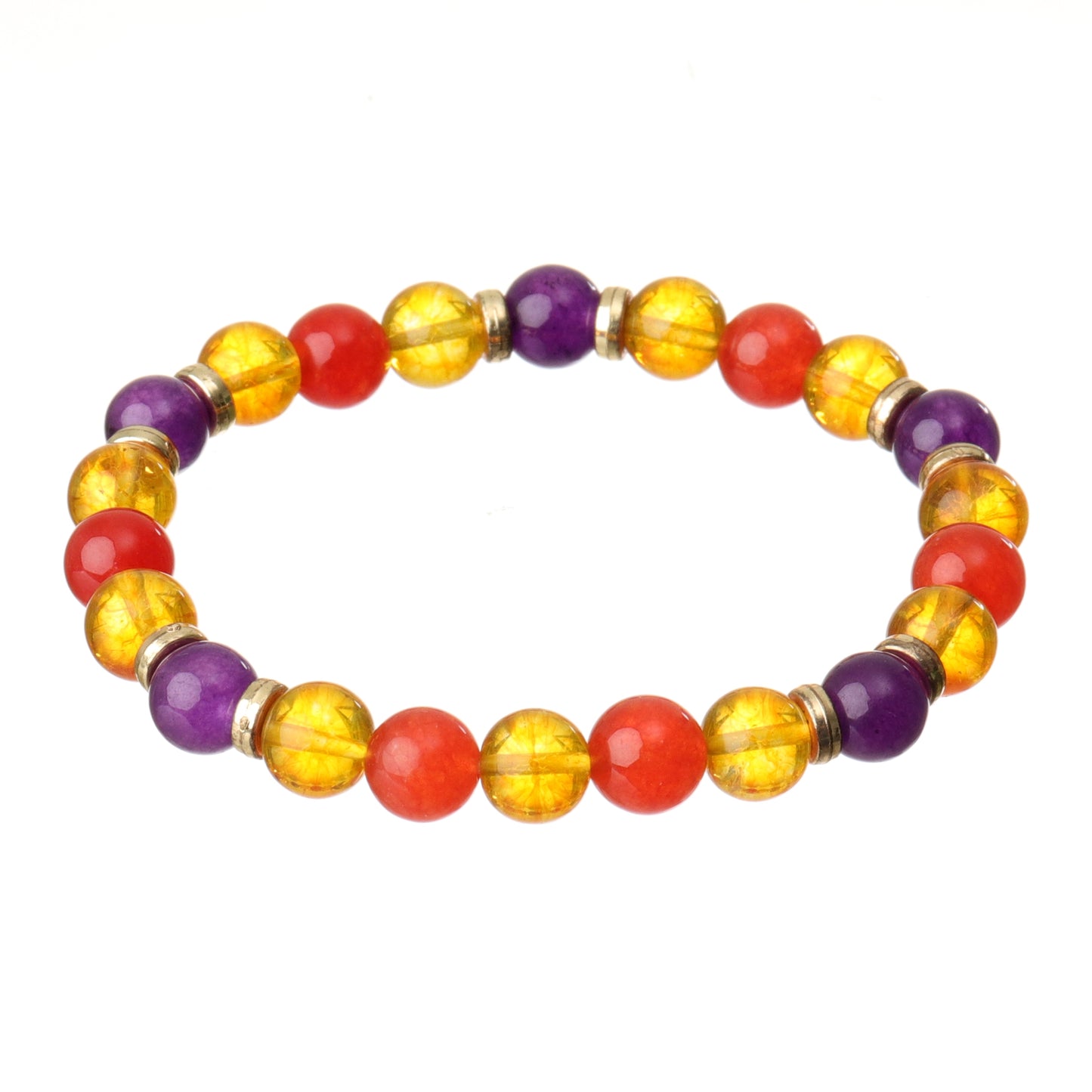 Mood Lifter Bracelet - Amethyst, Citrine & Carnelian Natural Stone
