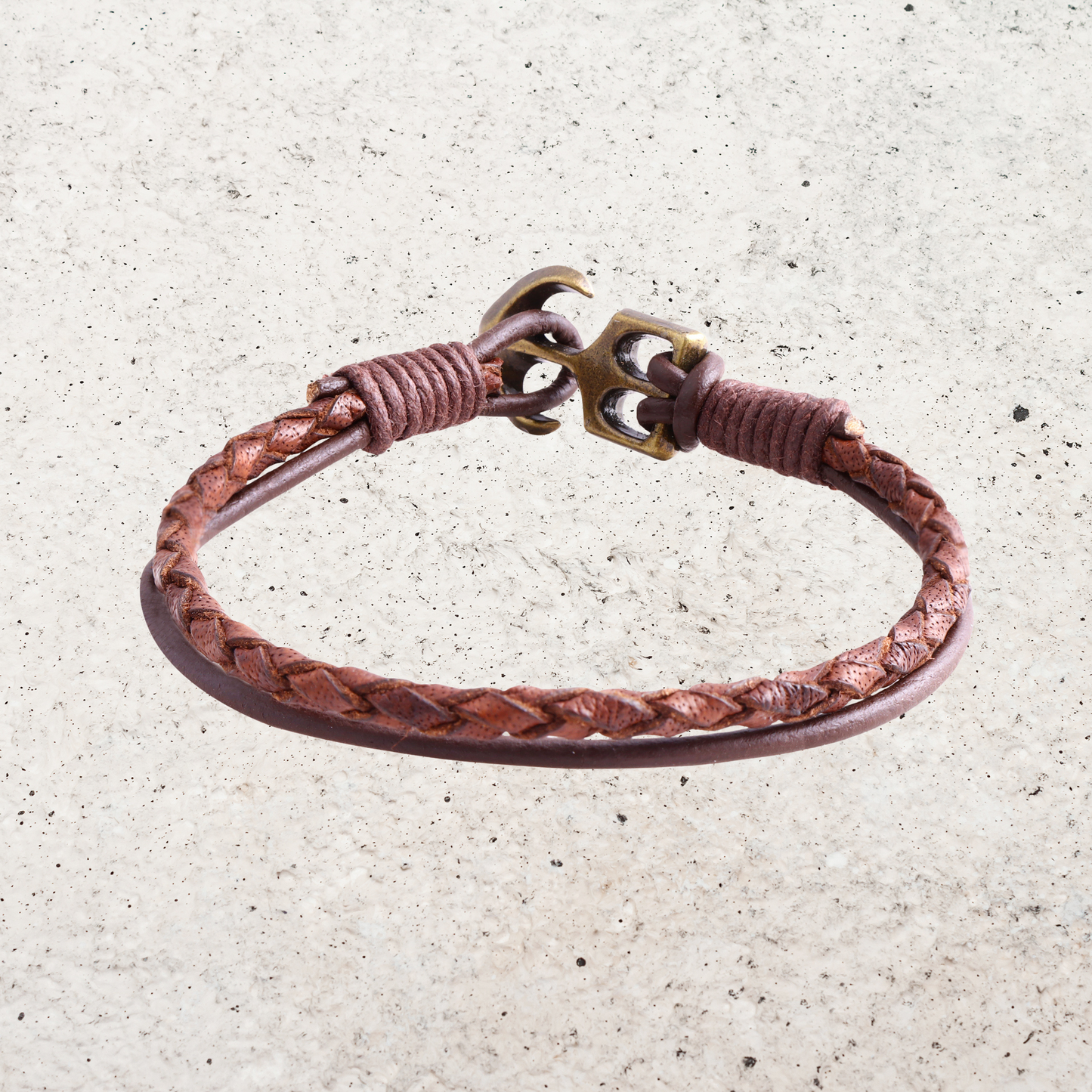Moscow Men’s Leather Bracelet With Anchor