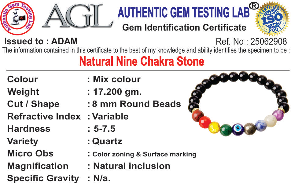 Nine Chakra Natural Stone Bracelet