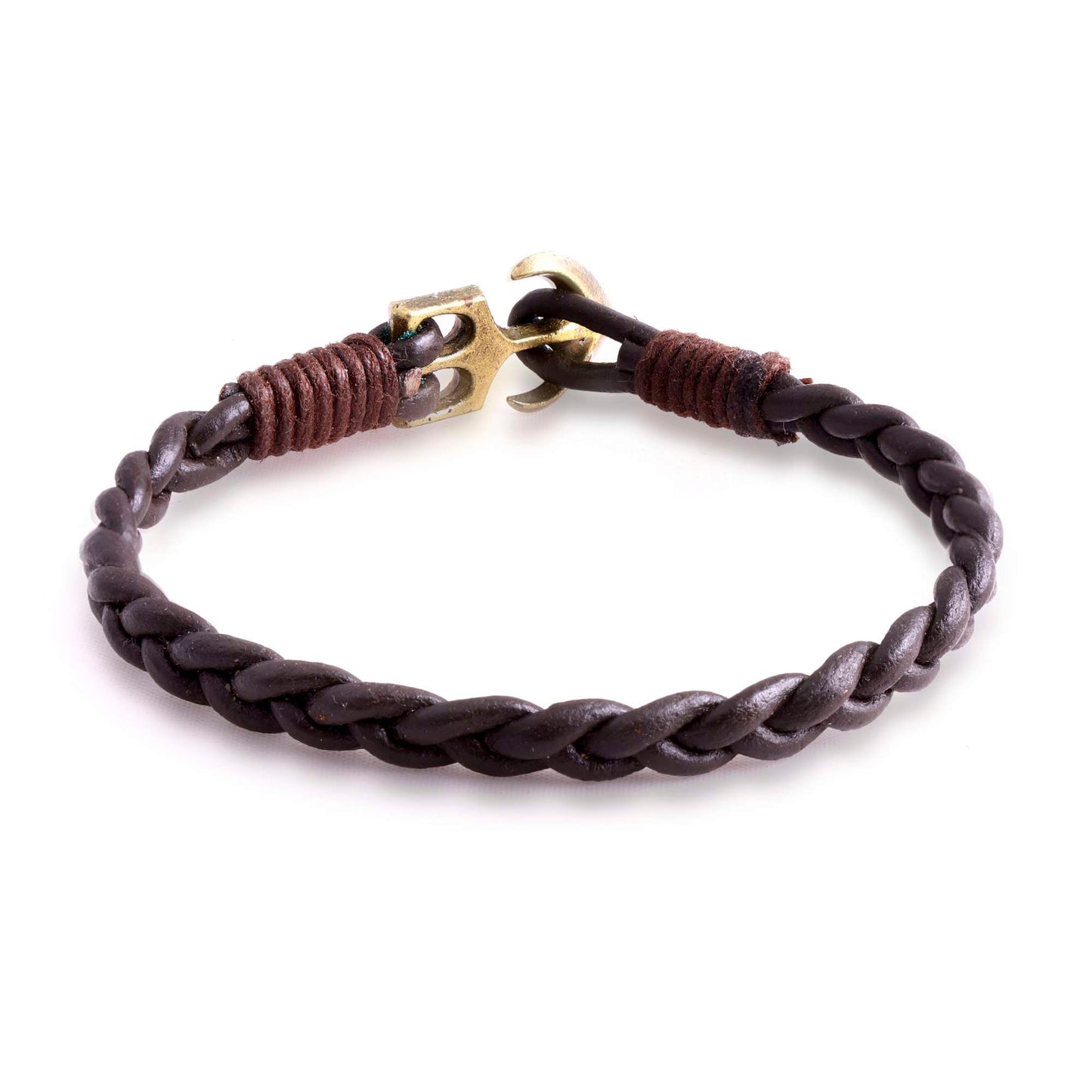 Oslo Leather Bracelet with Anchor for Men