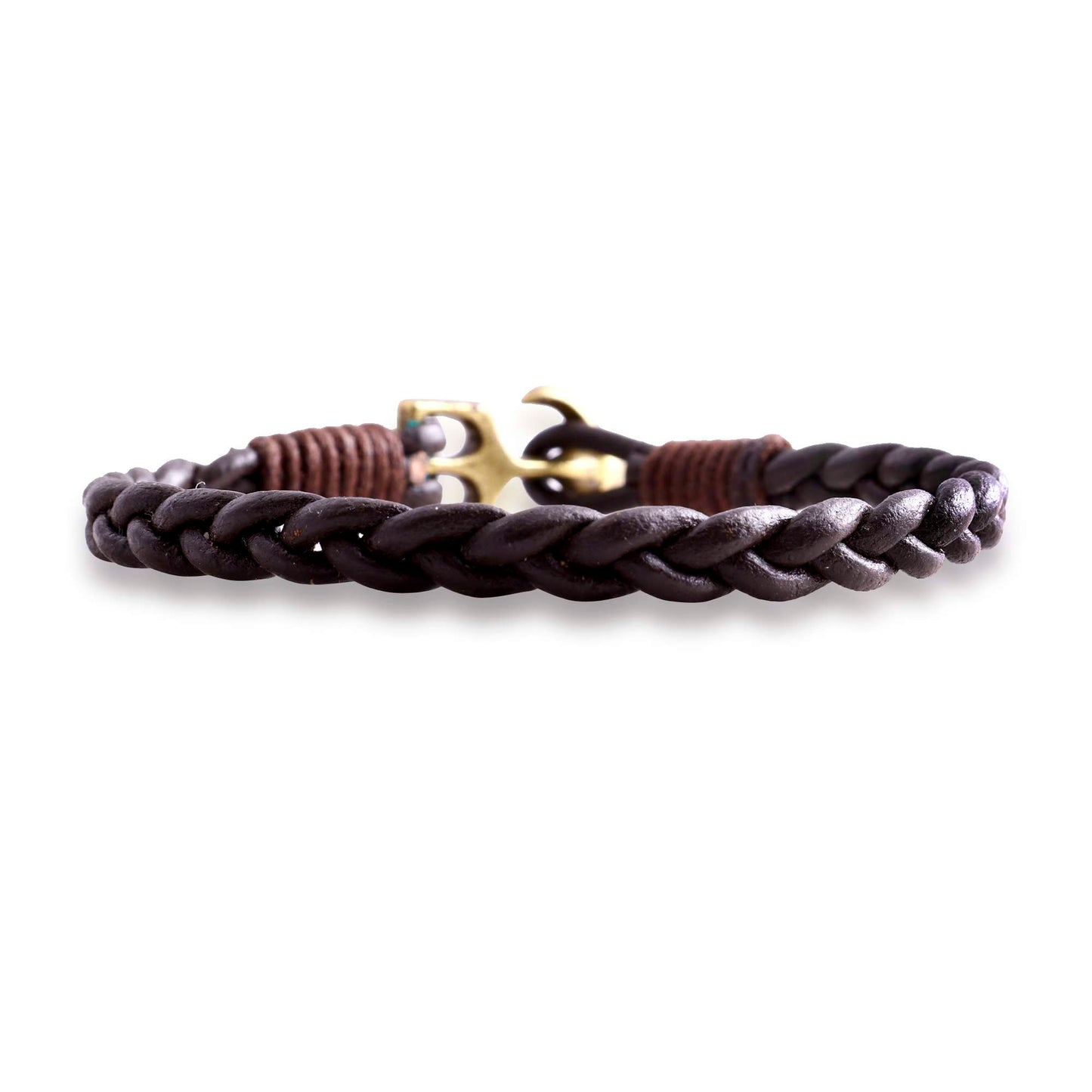 Oslo Leather Bracelet with Anchor for Men