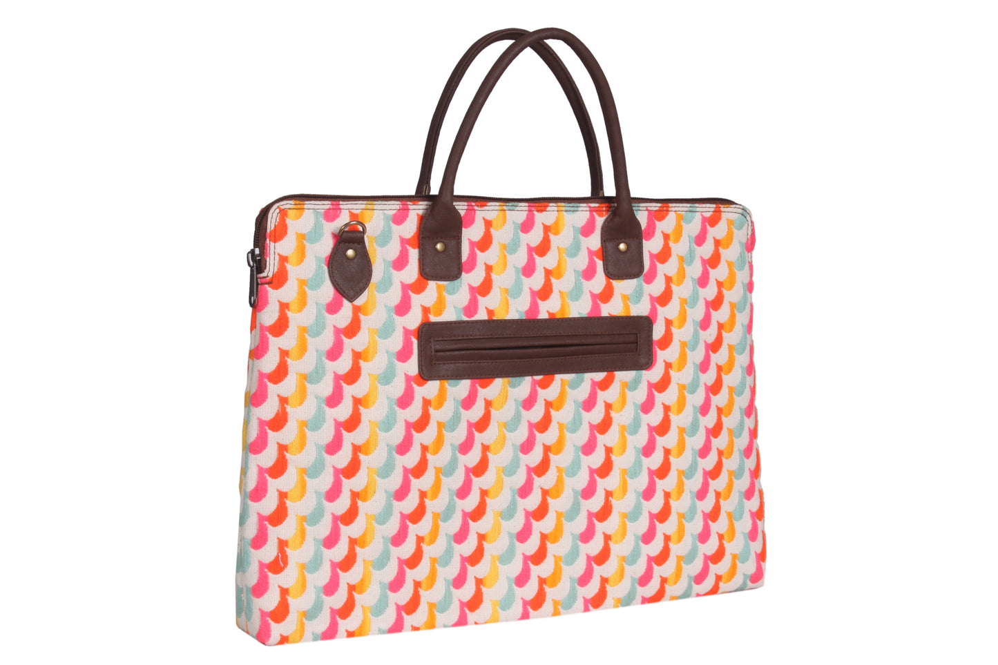 Laptop Bag for Women for 15.6 inch Laptop (Pink & Orange Wave)