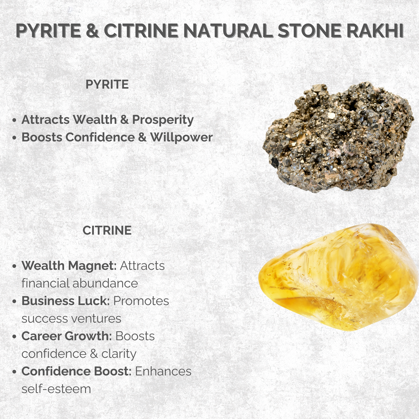 Pyrite & Citrine Natural Stone Rakhi