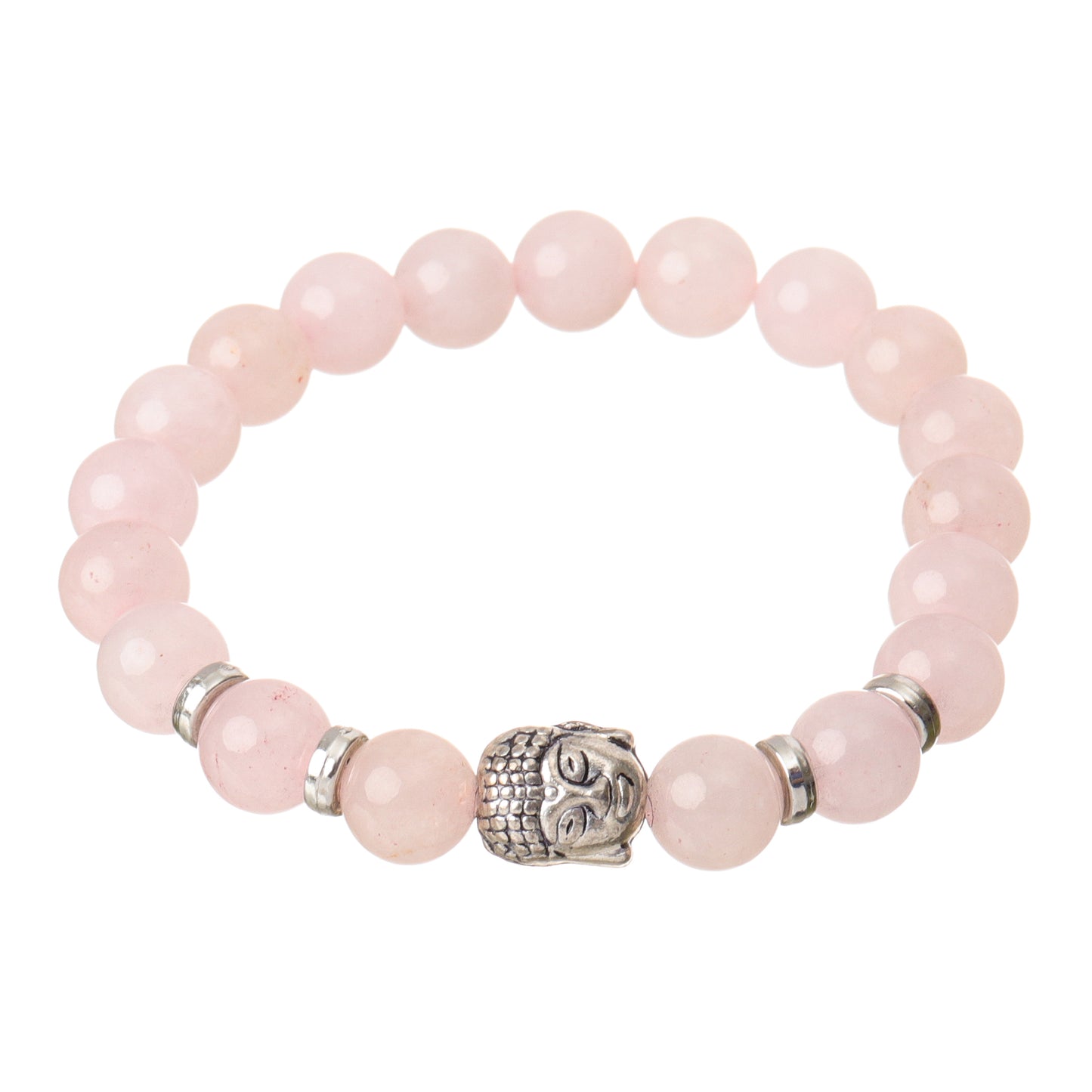 Rose Quartz Natural Stone Buddha Bracelet