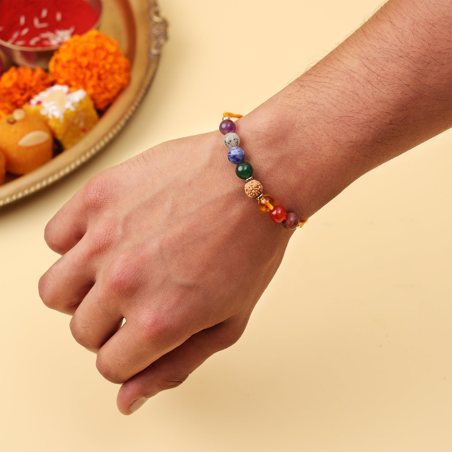 Spiritual 7 Chakra Natural Stone Rakhi