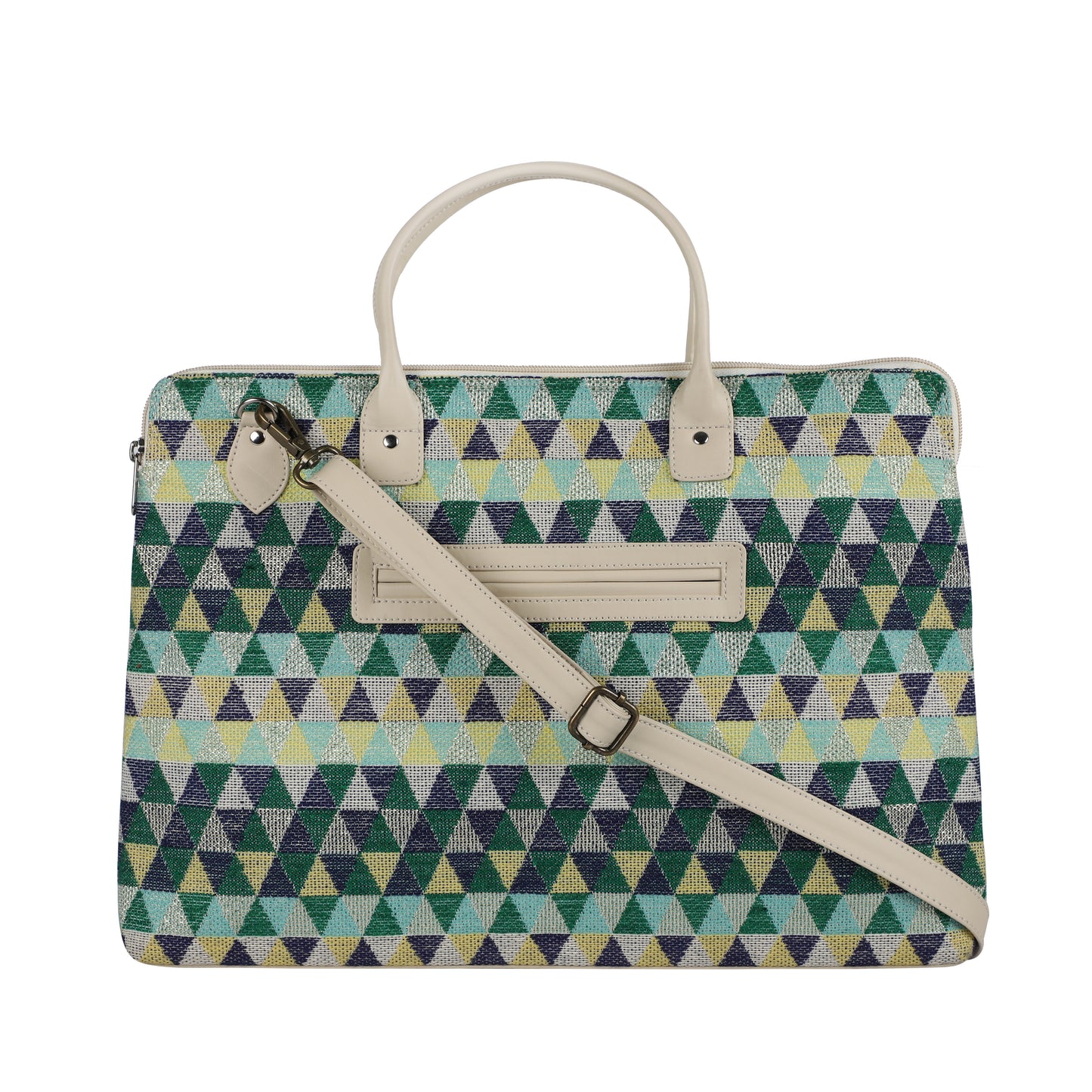 Laptop Bag for Women for 15.6 inch Laptop (Triangular Green)