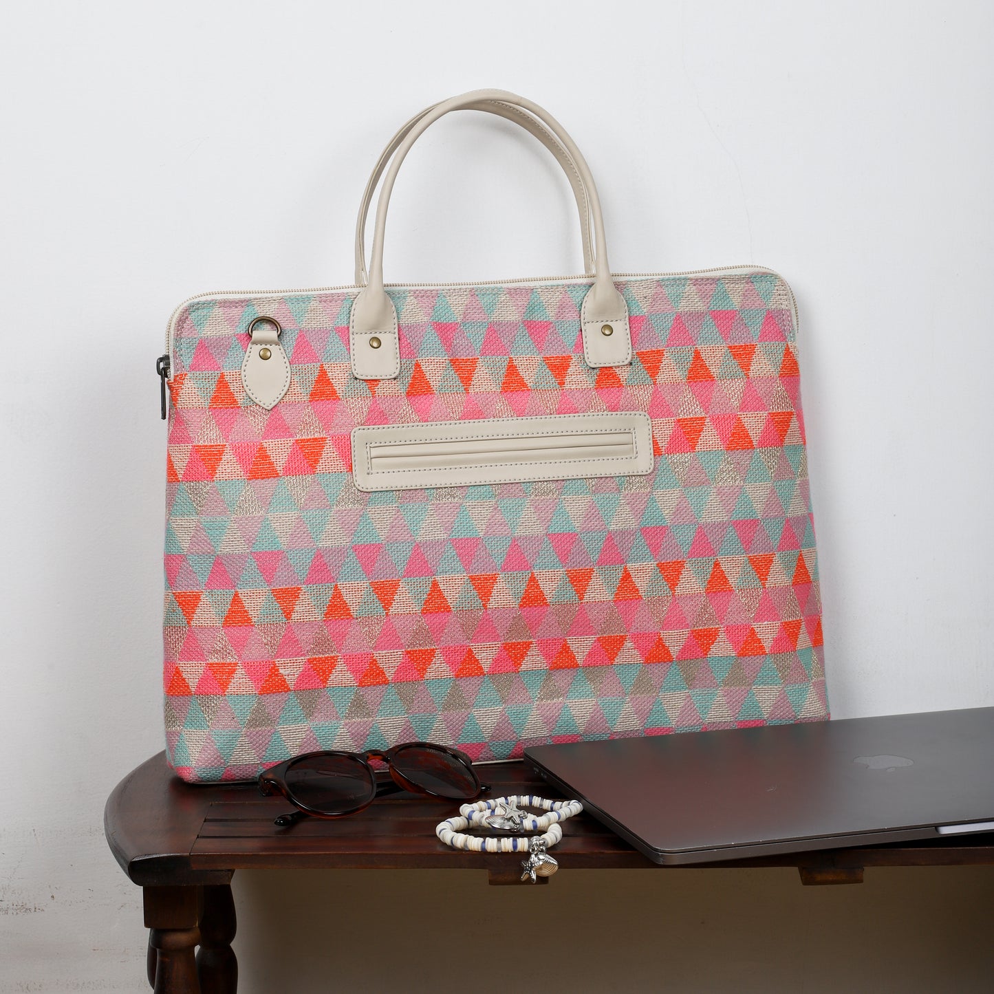 Laptop Bag for Women for 15.6 inch Laptop (Triangular Orange)