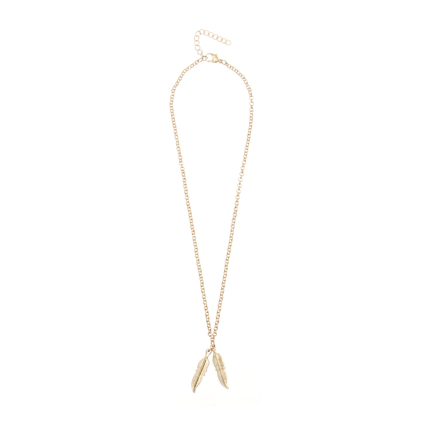 Twin Leaf Pendant Choker Necklace