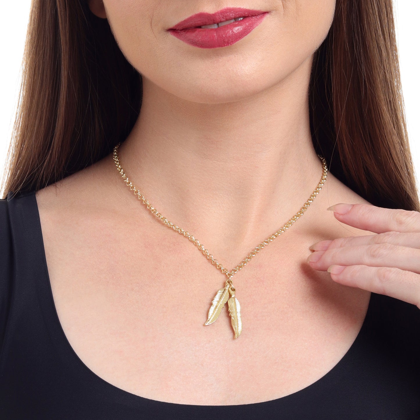 Twin Leaf Pendant Choker Necklace