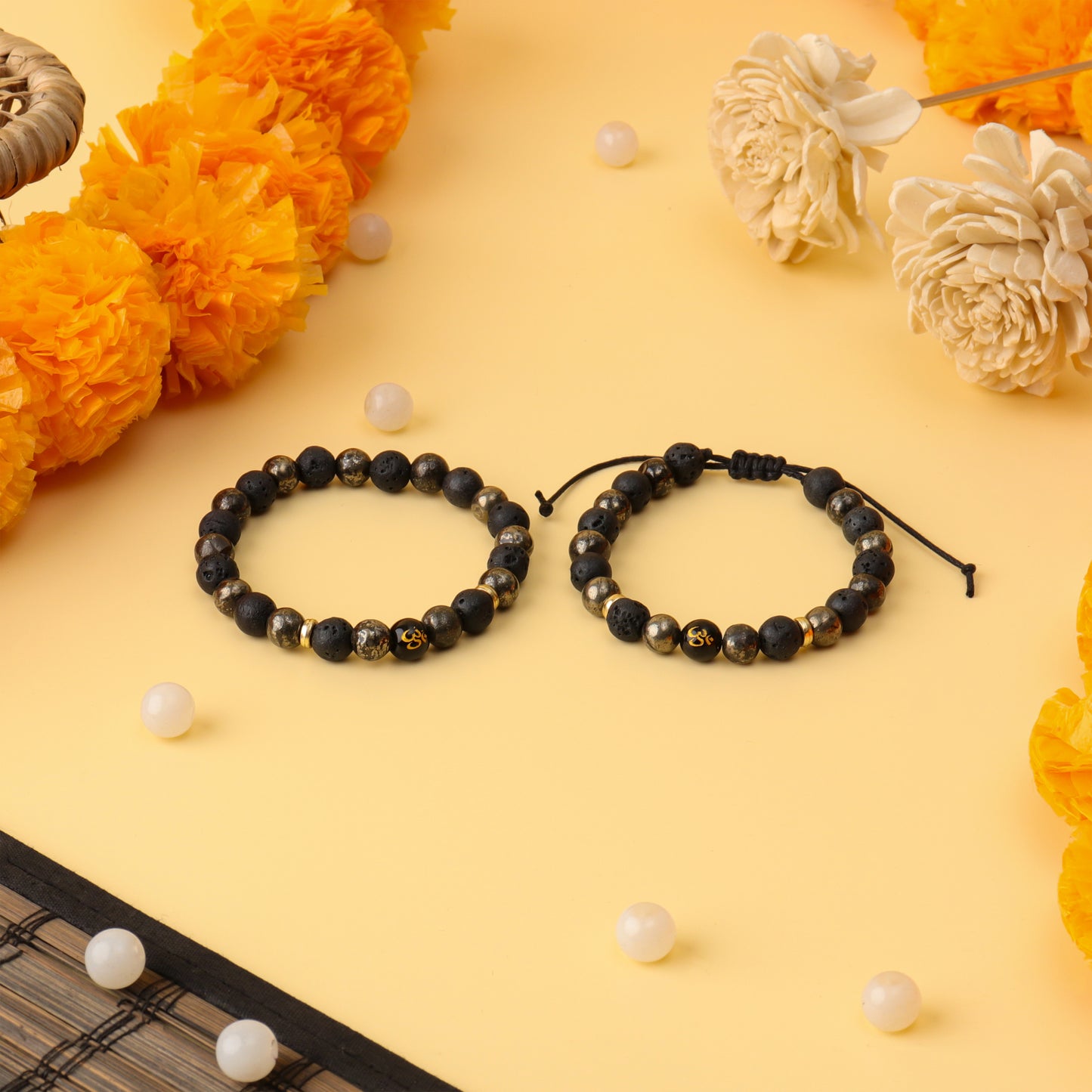 Wealth OM Natural Stone Bracelet
