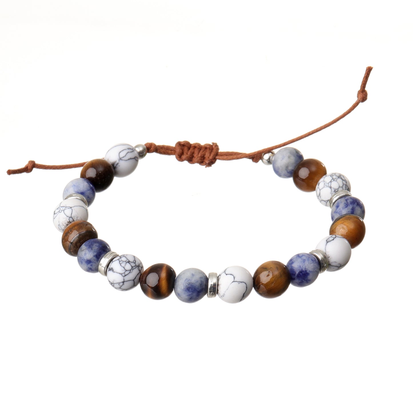 Zen Power Trio Bracelet - Sodalite, Howlite & Tiger Eye Natural Stone