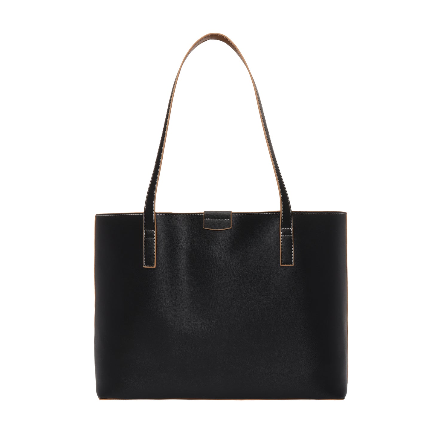 Signature Stripe Faux Leather Tote Bag