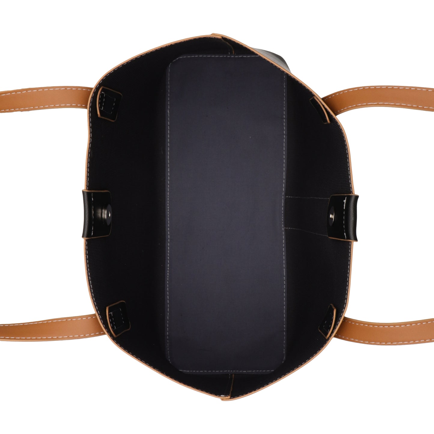 Signature Stripe Faux Leather Tote Bag