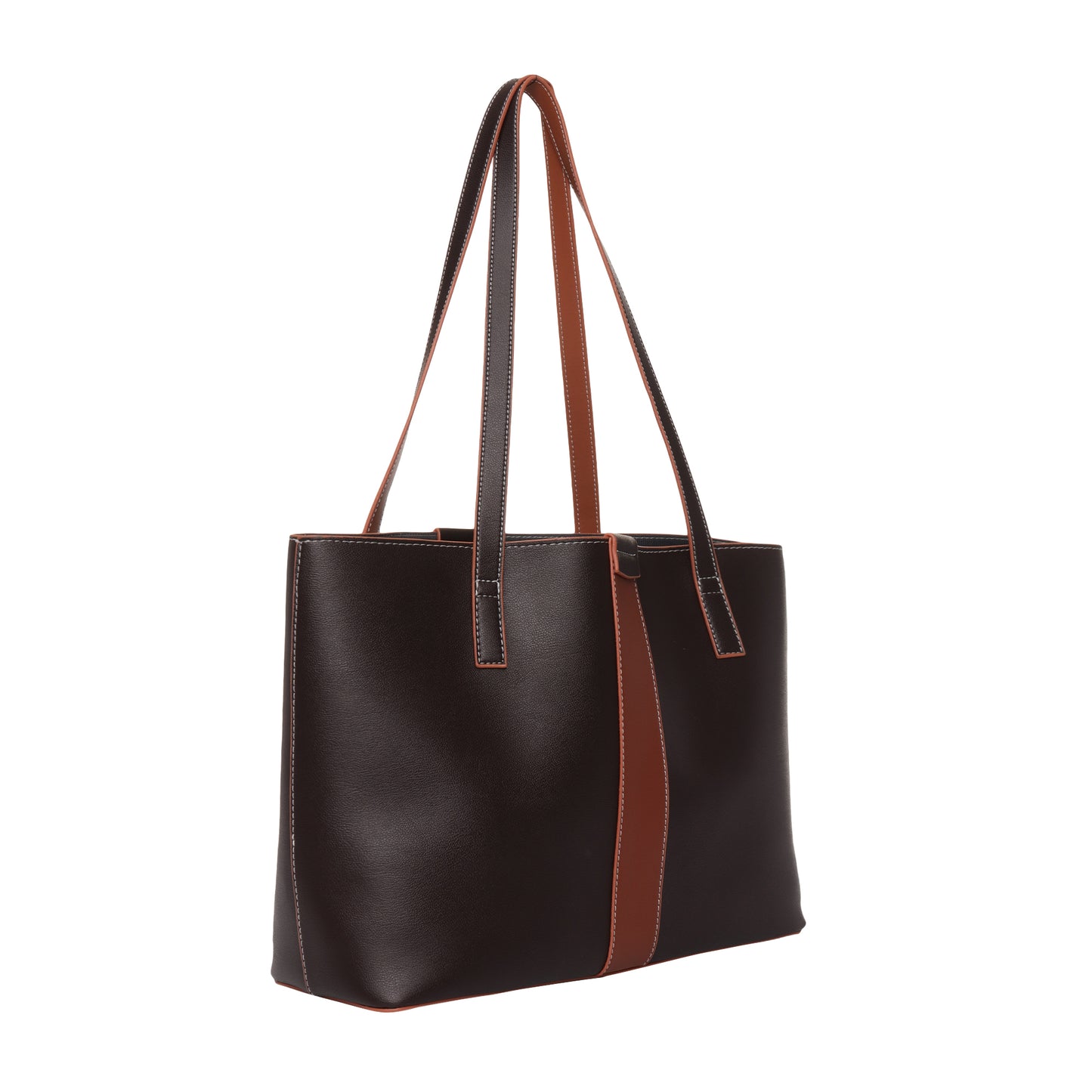Signature Stripe Faux Leather Tote Bag