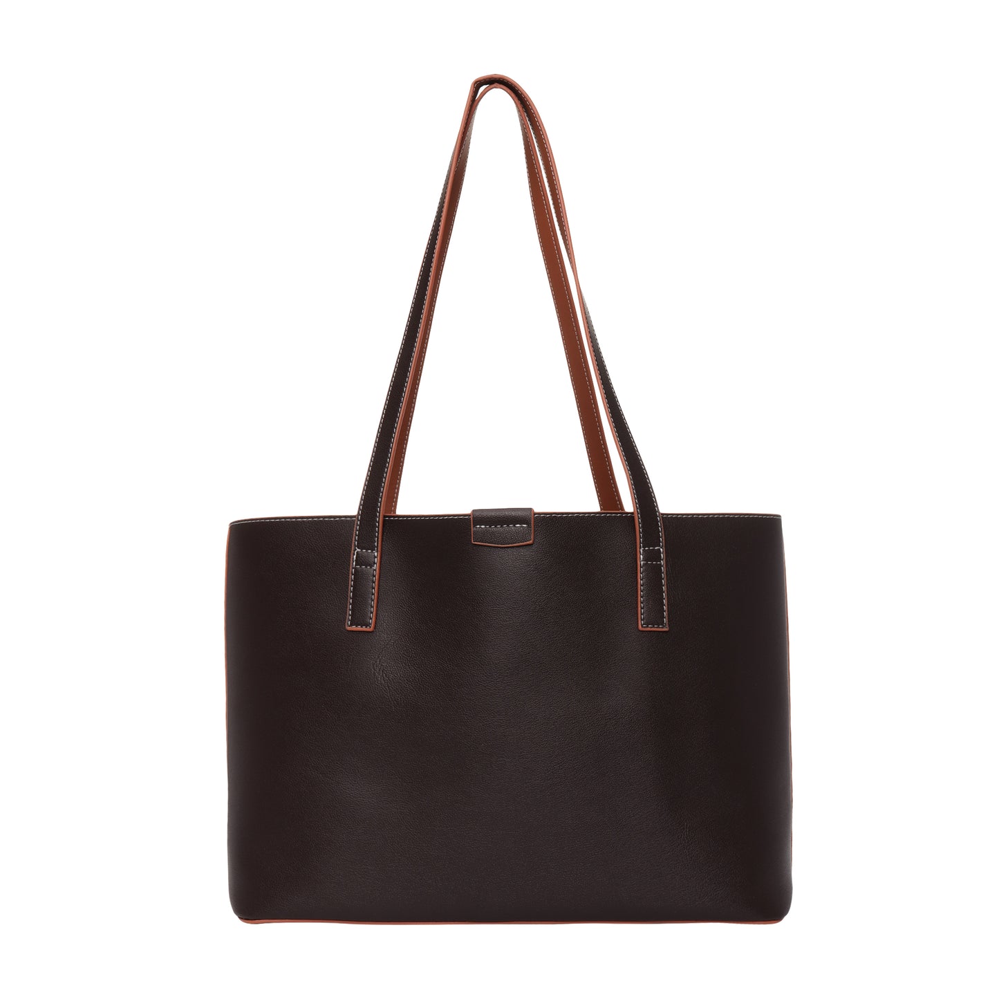 Signature Stripe Faux Leather Tote Bag
